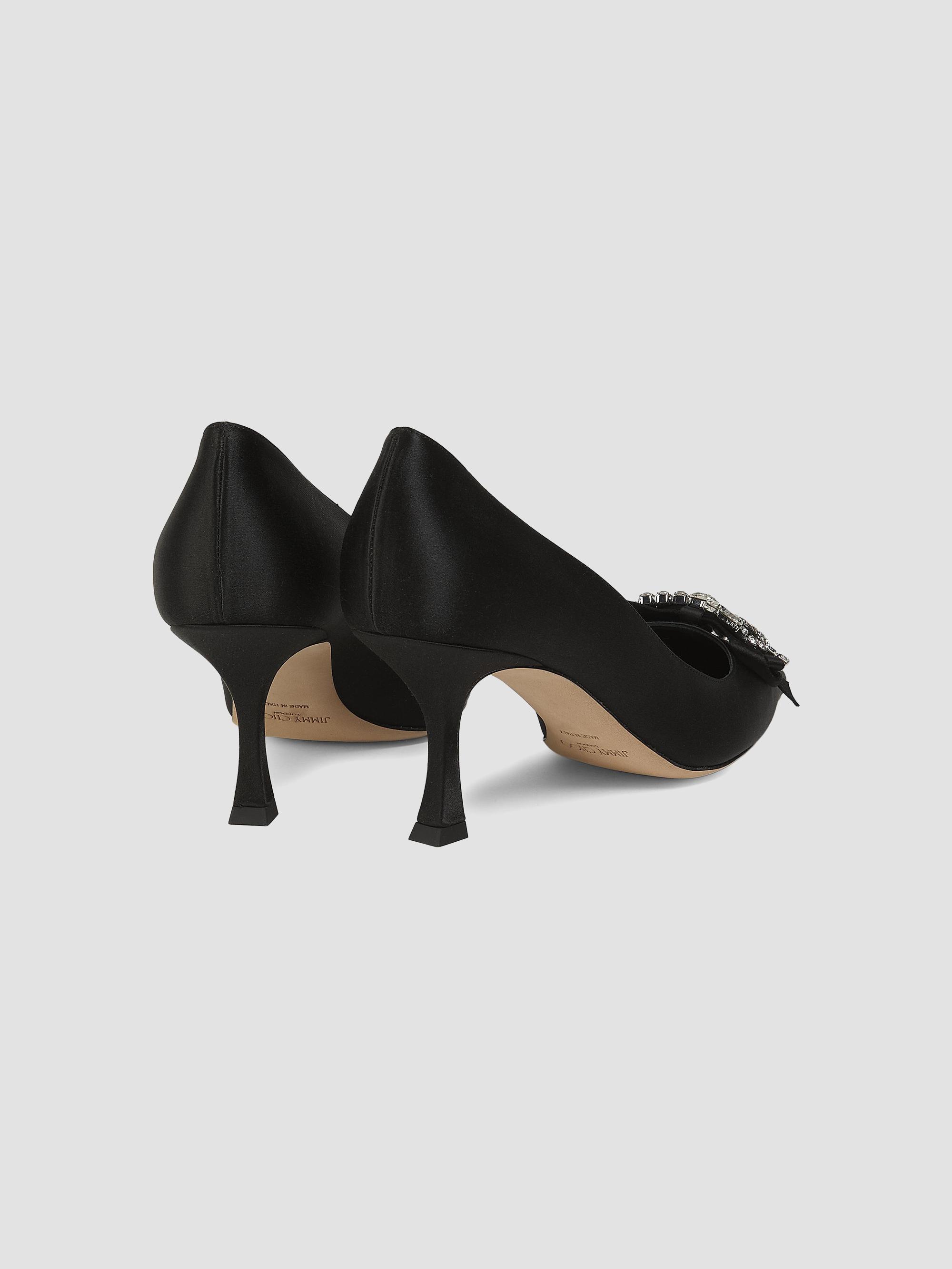 Jimmy Choo Auria 70MM Crystal-Embellished Satin Pumps | Saks Fifth