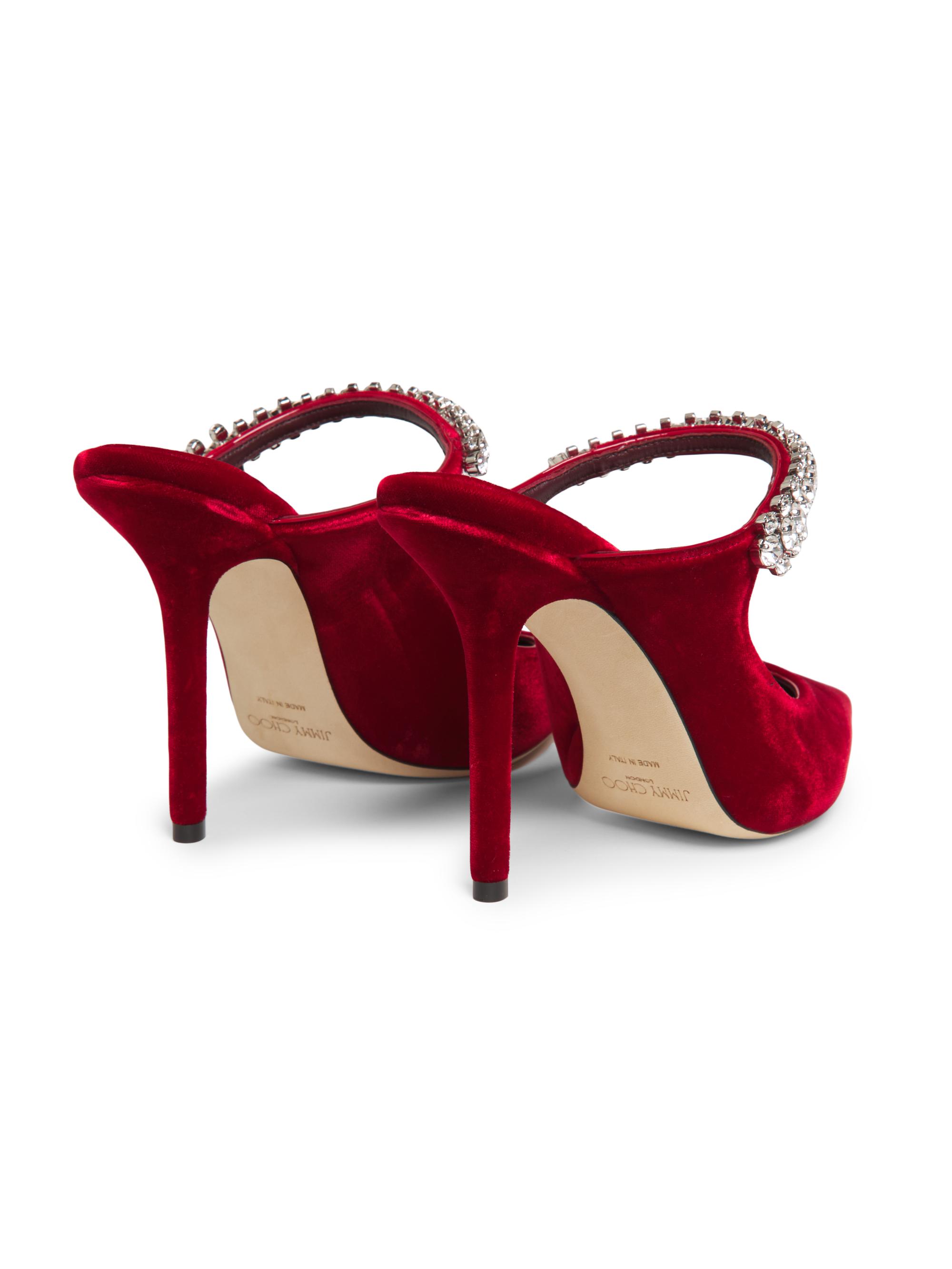 Jimmy Choo Bing 100MM Crystal-Embellished Velvet Mules | Saks
