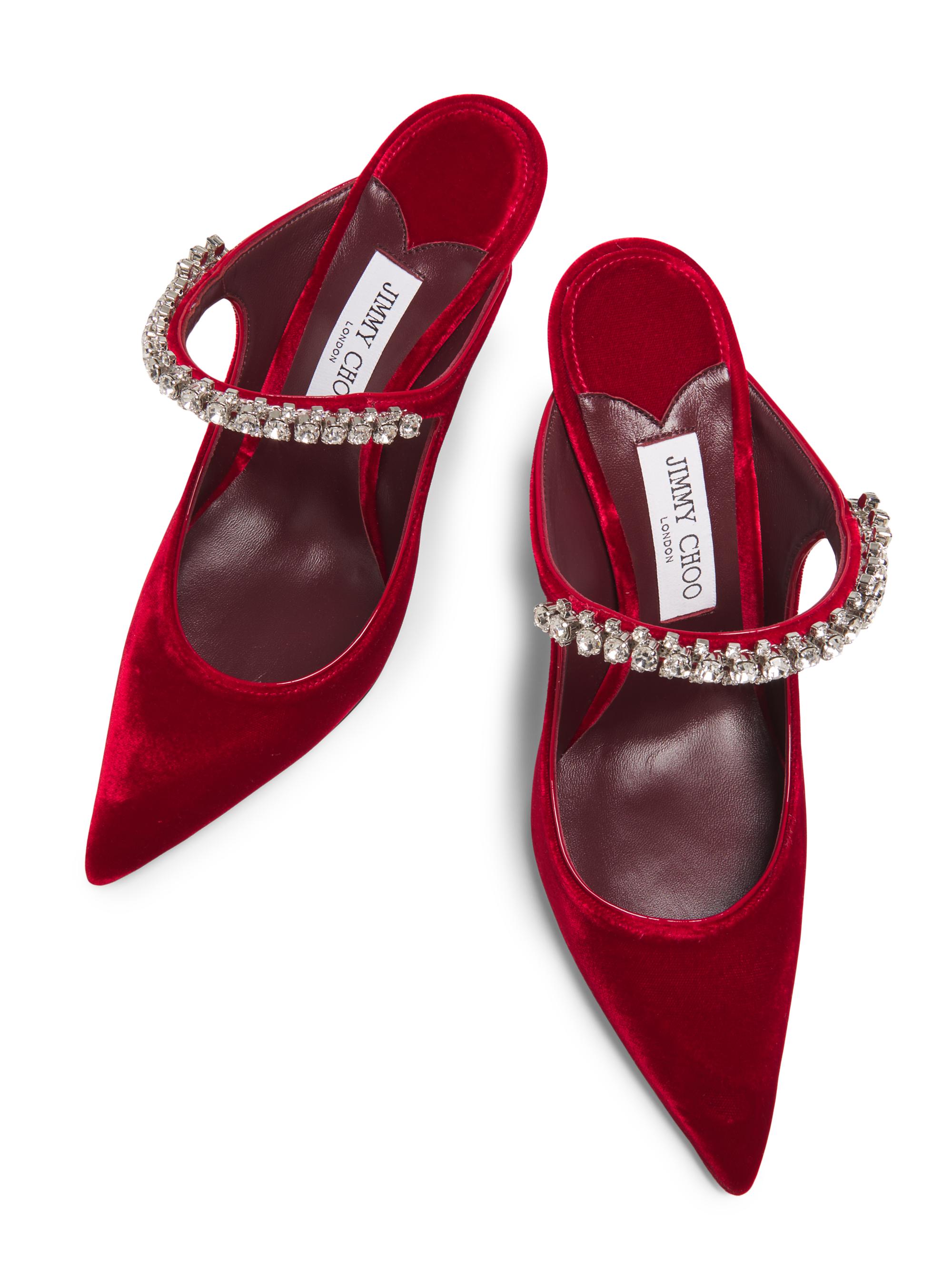 Jimmy Choo Bing 100MM Crystal-Embellished Velvet Mules | Saks