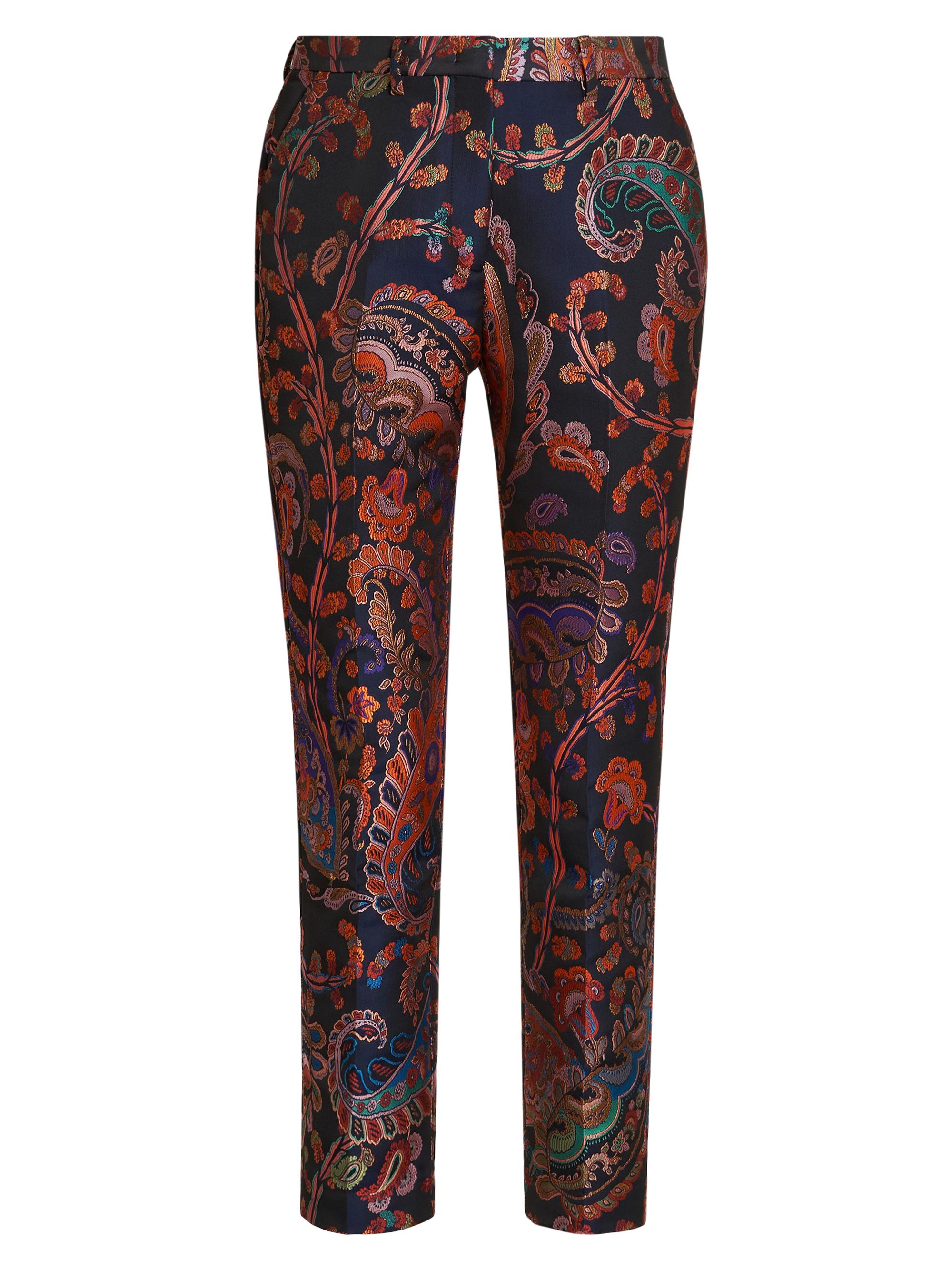 Etro Women's Bristol Paisley Brocade Trousers - Multicolor Blue Base