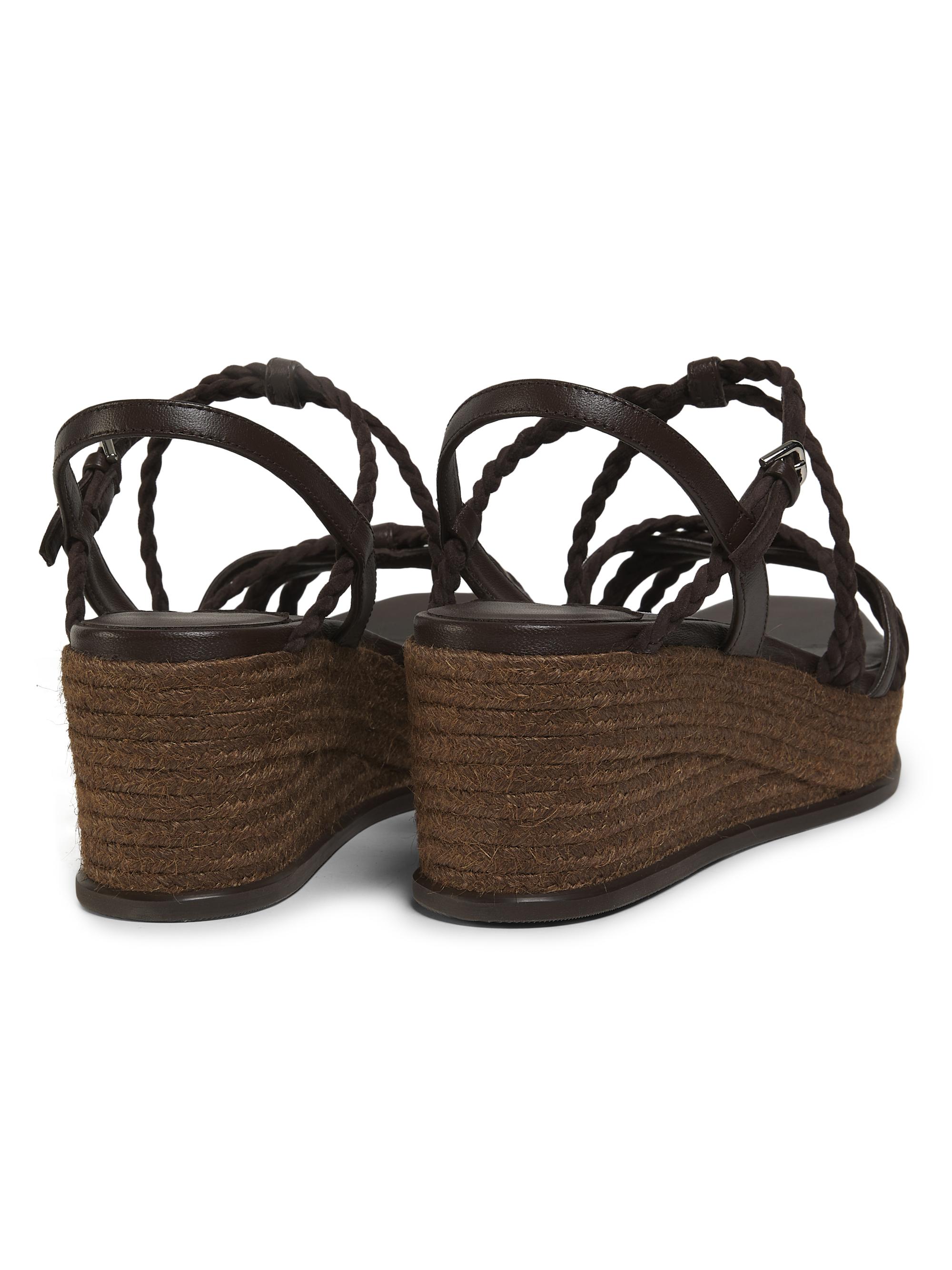 Jimmy Choo Nyra 60MM Leather-Suede Wedge Sandals | Saks Fifth Avenue