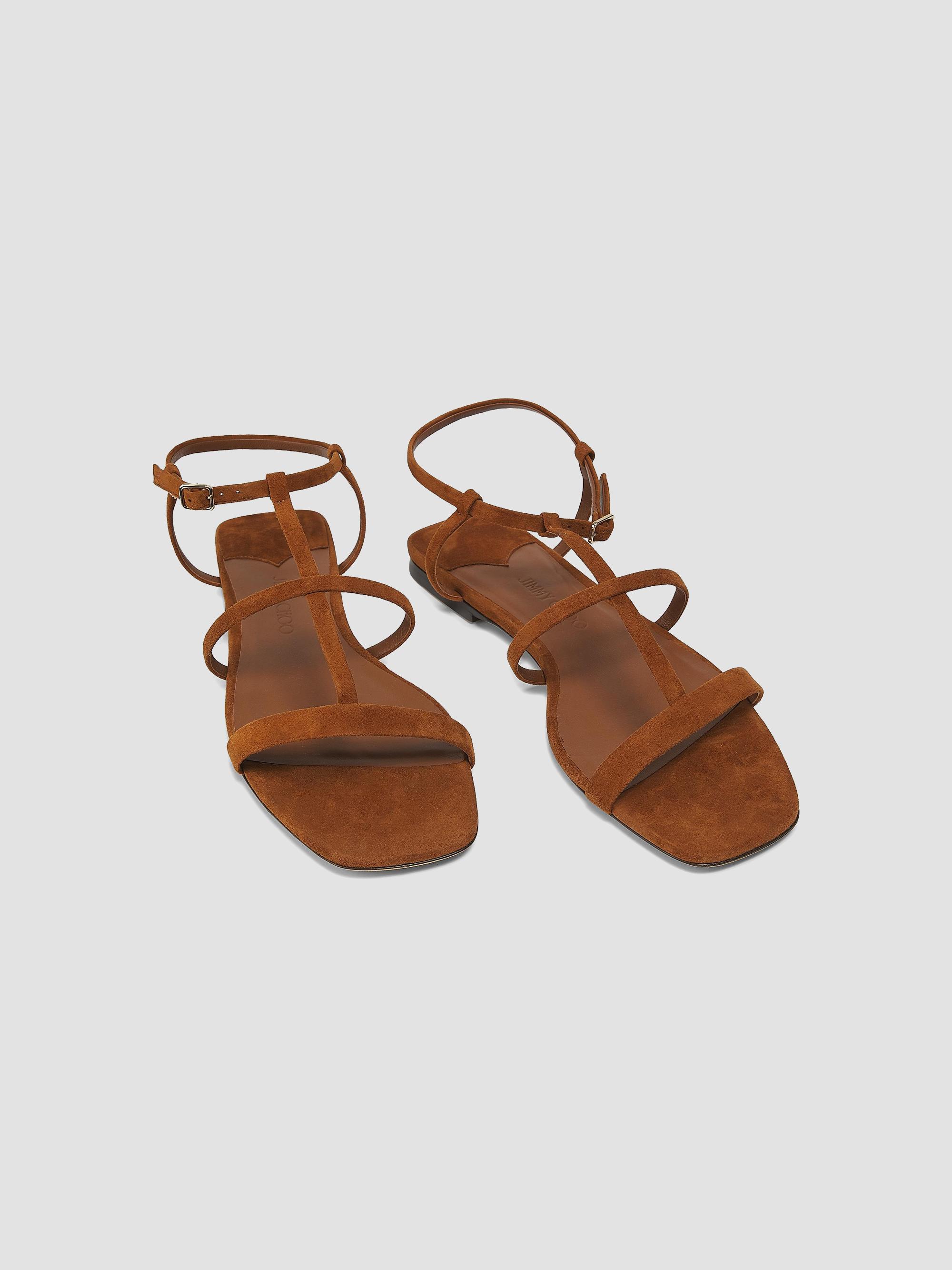 Jimmy Choo Gwyn Suede T-Strap Flat Sandals | Saks Fifth Avenue