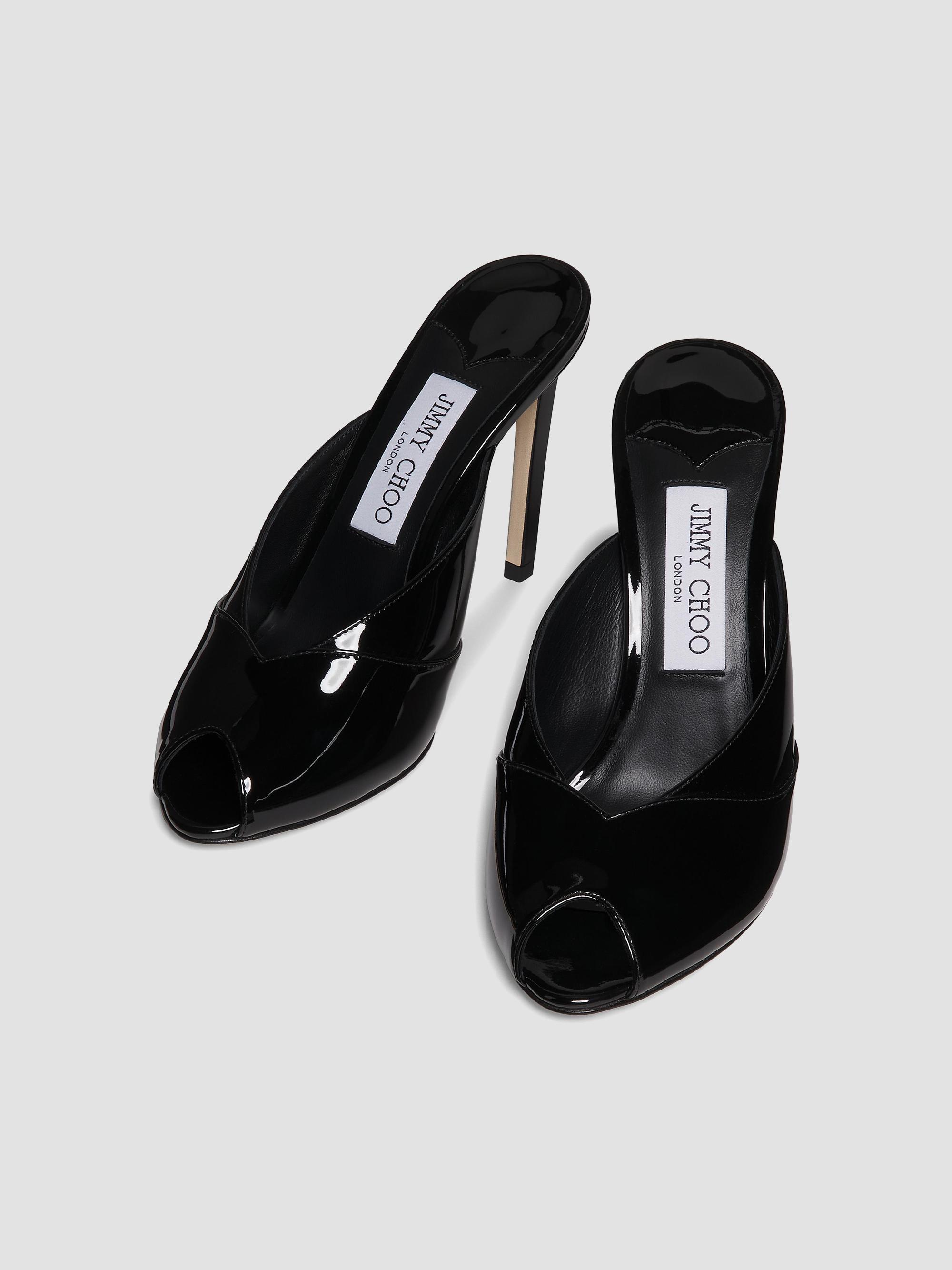 Jimmy Choo Brigitte 100MM Patent Leather Mules | Saks Fifth Avenue