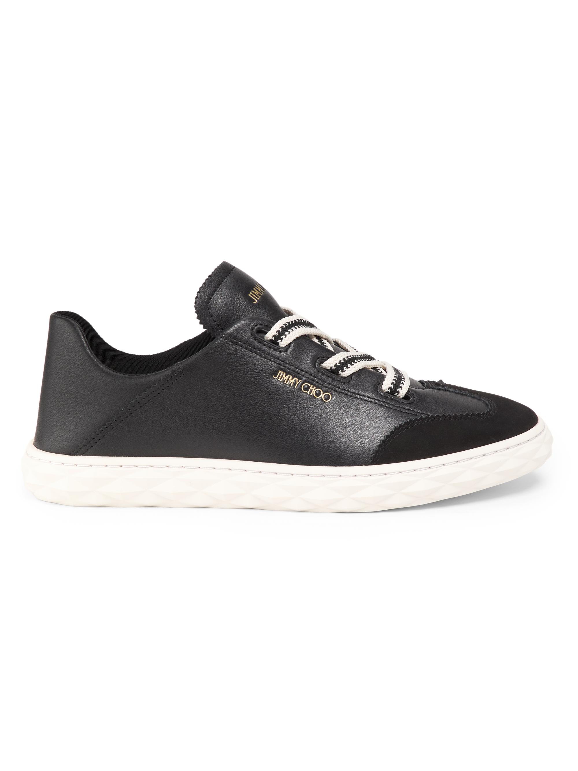 Jimmy Choo Women's Diamond Light Flex Leather-Suede Low-Top Sneakers - Black