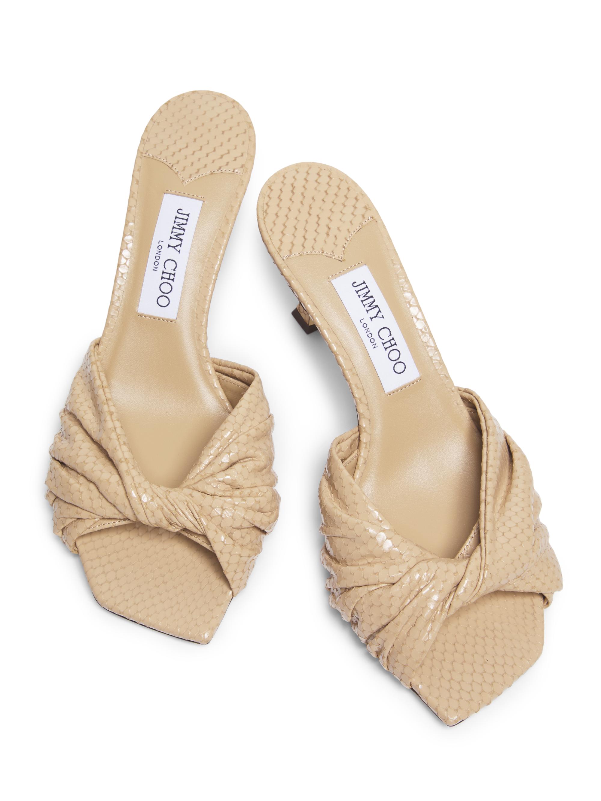 Jimmy Choo Skye 70MM Twisted Textured Leather Mules | Saks Fifth