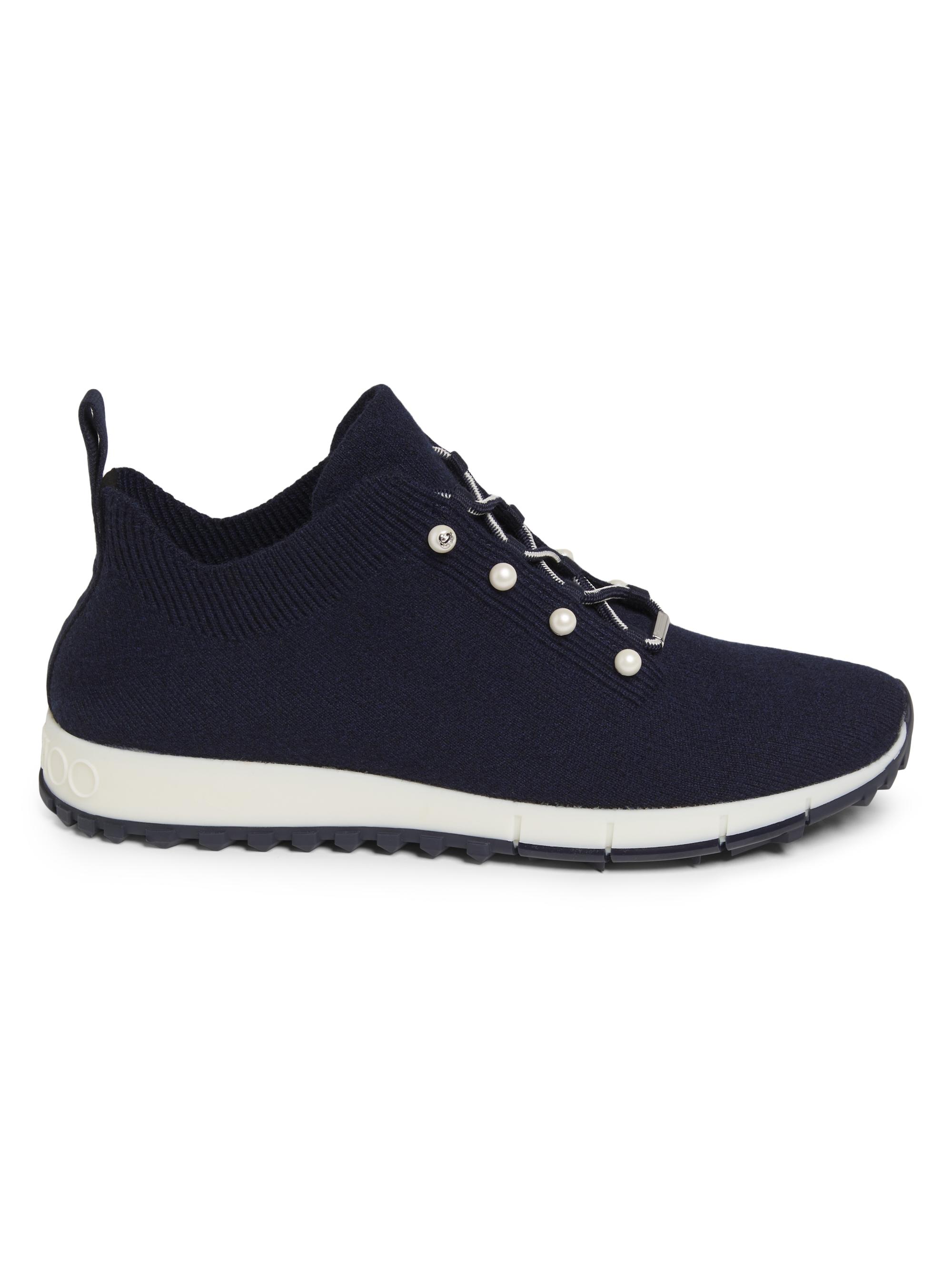 Jimmy Choo Women's Veles Knit Imitation Pearl-Embellished Sneakers - Marine Mix