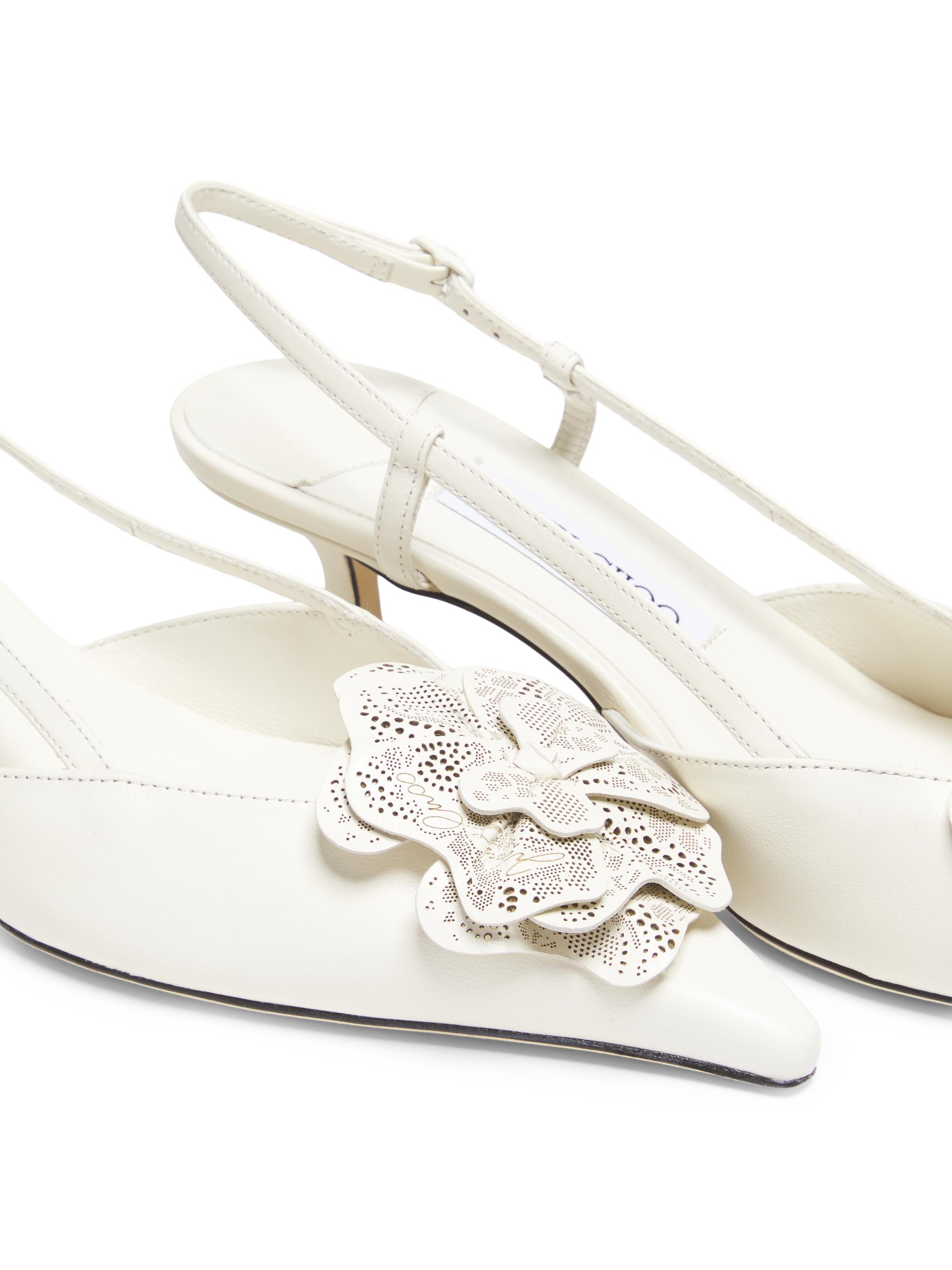 Jimmy Choo Mimmi 50MM Leather Rose Slingback Pumps | Saks Fifth Avenue