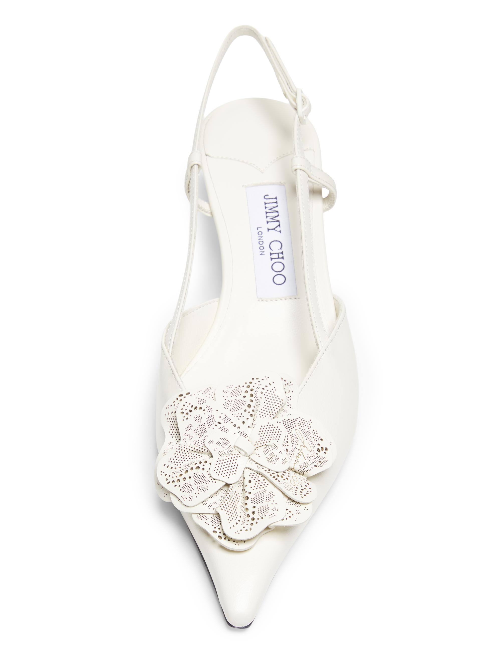 Jimmy Choo Mimmi 50MM Leather Rose Slingback Pumps | Saks Fifth Avenue