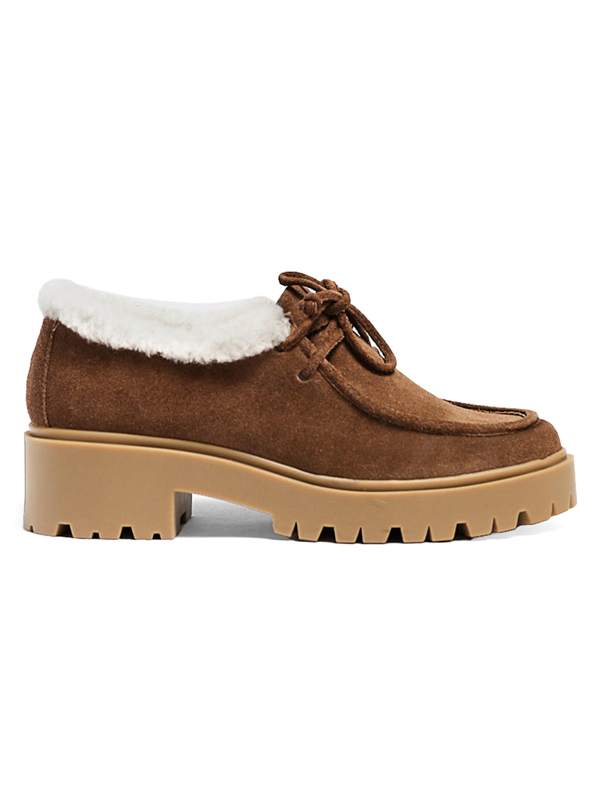 Marion Parke Women's Sawyer Loafers in Suede and Shearling - Mocha