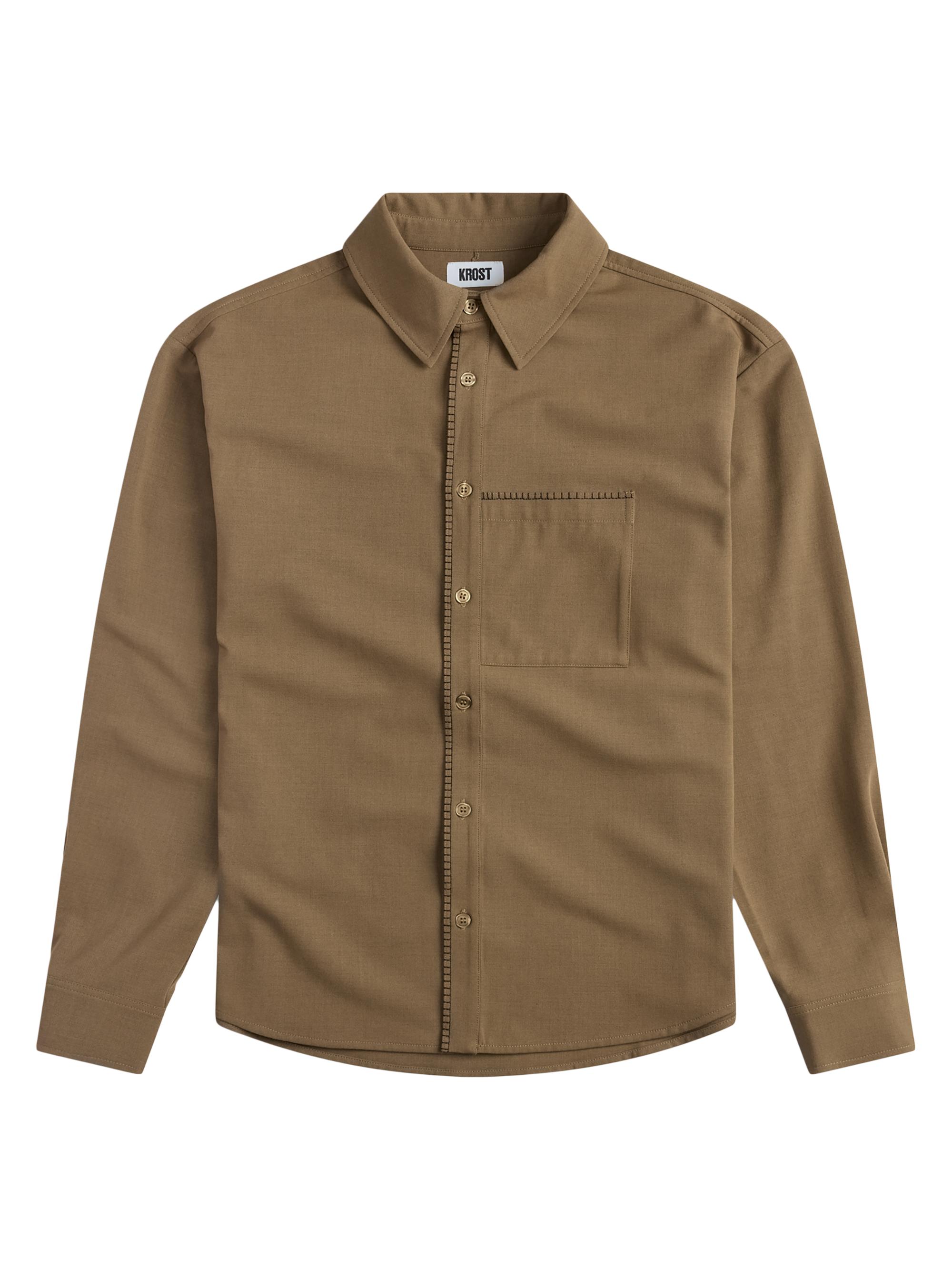 Krost Men's Blanket Stitch Shirt - Demitasse