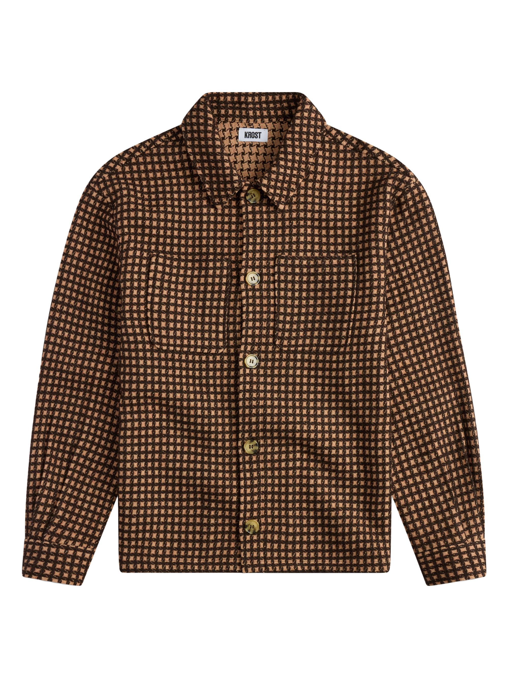 Krost Men's Wool Check Jacket - Golden Straw