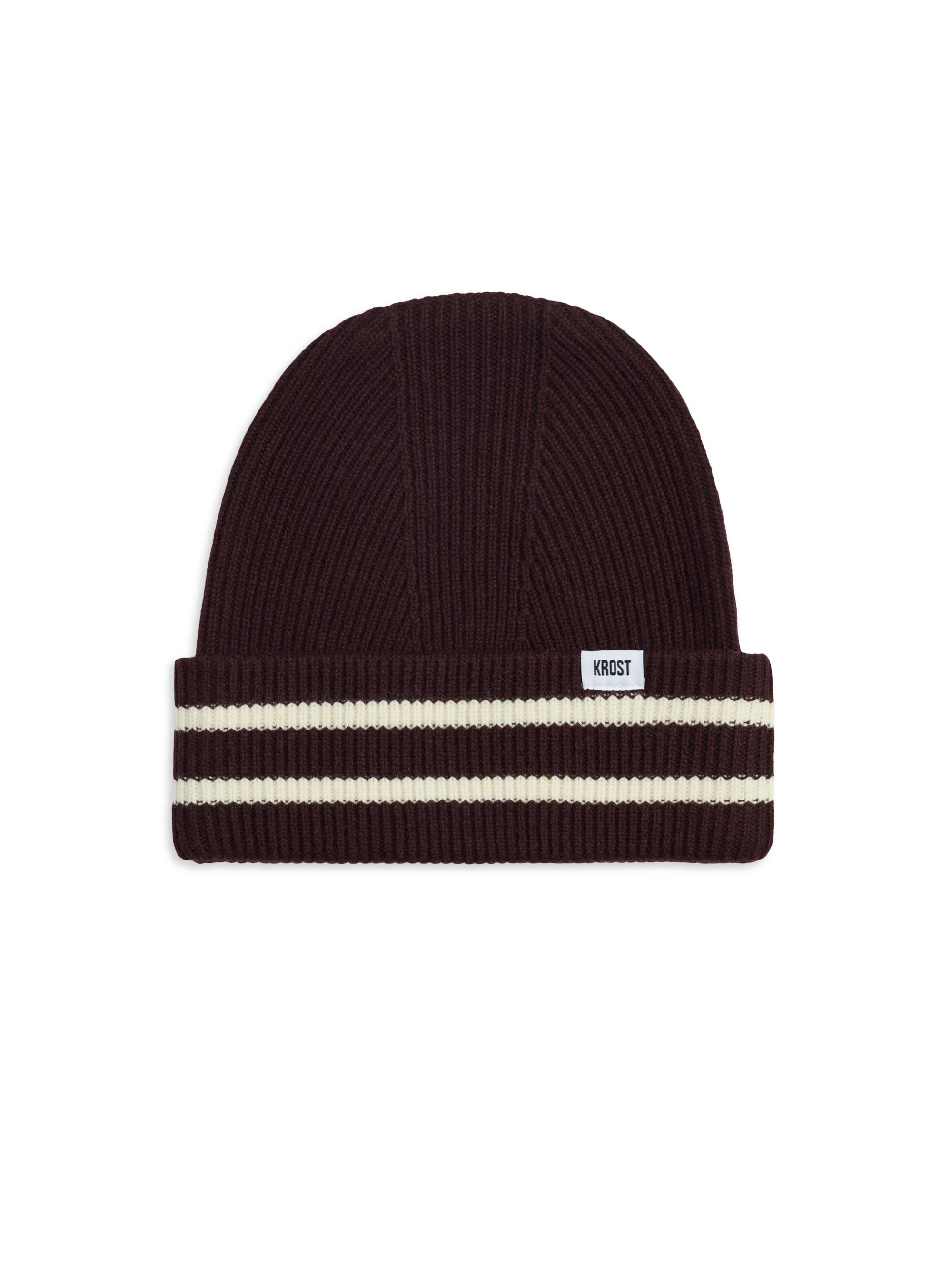 Krost Men's Wool Striped Beanie - Demitasse