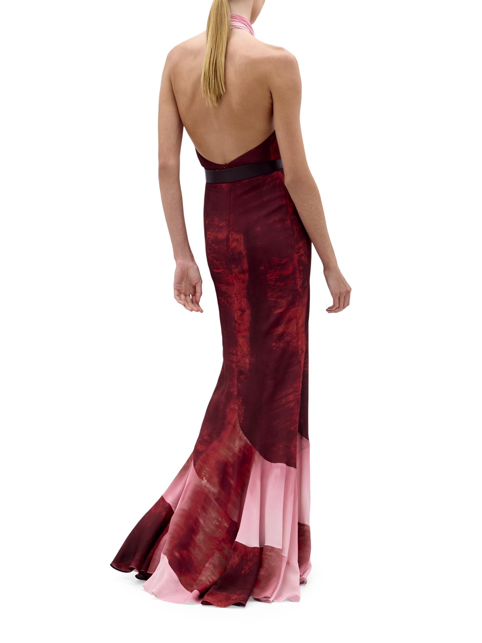 Silvia Tcherassi Raisa Abstract Halterneck Belted Maxi Dress