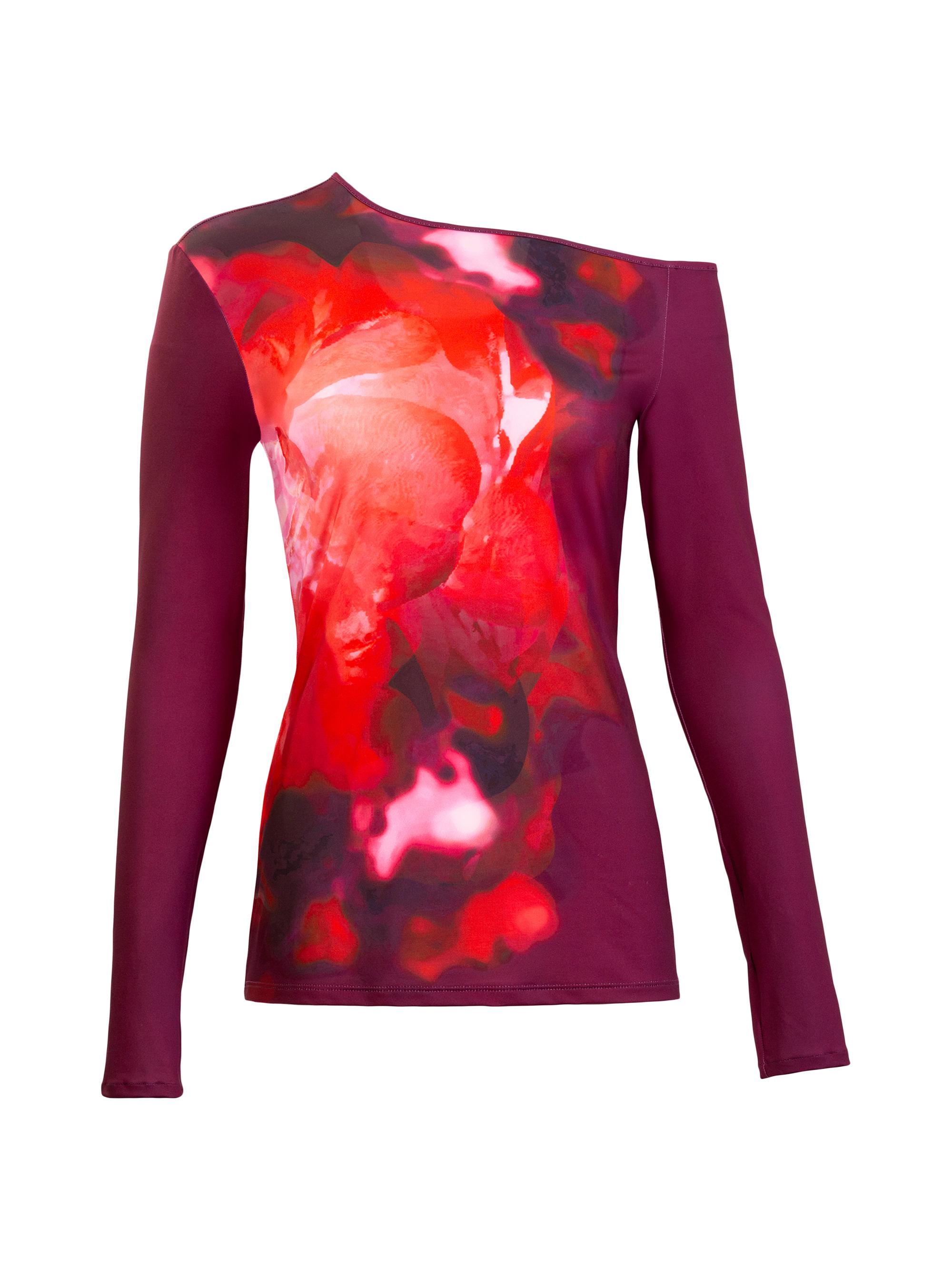 Silvia Tcherassi Women's Sabra Tie-Dye Off-The-Shoulder Blouse - Burgundy Flower