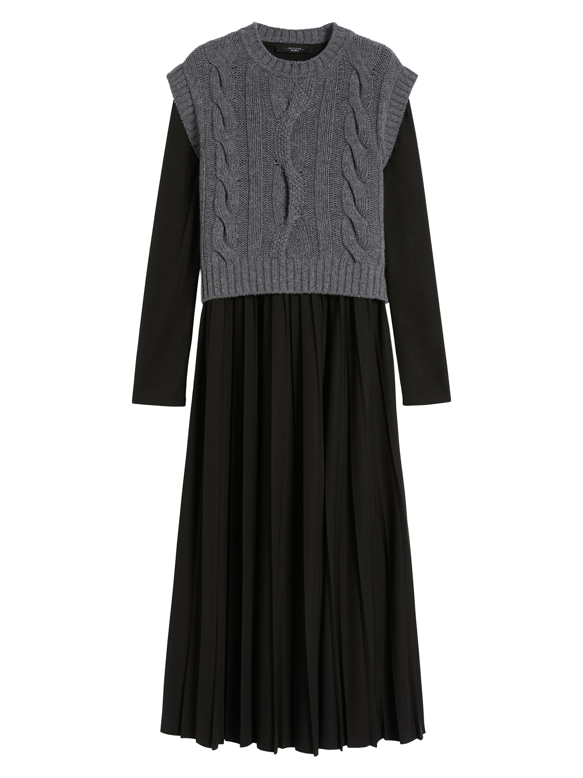 Weekend Max Mara Women's 2 in 1 Jersey and Wool Knit Dress - Black