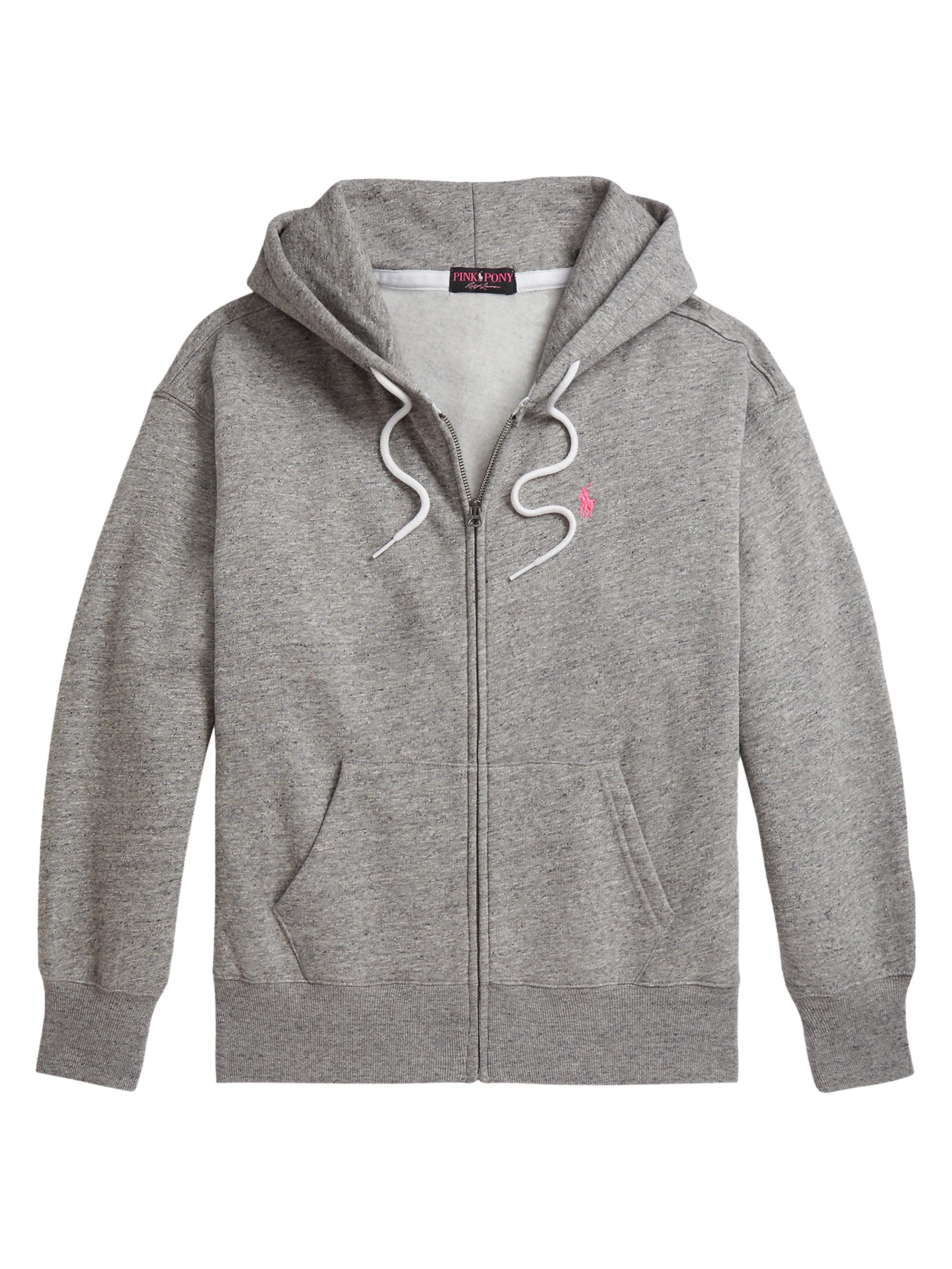 Polo Ralph Lauren Women's Pink Pony Fleece Full-Zip Hoodie - Heather