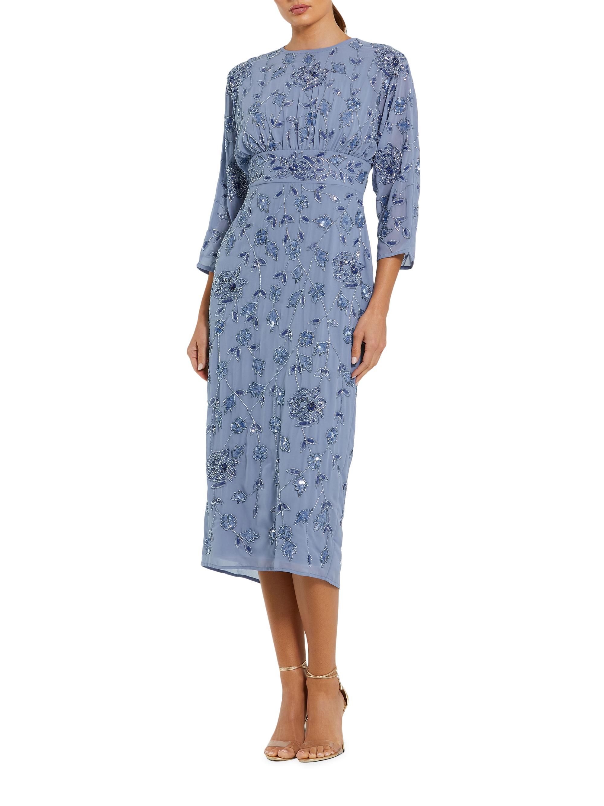 Mac Duggal Women's Cocktail Georgette Midi-Dress - Twilight