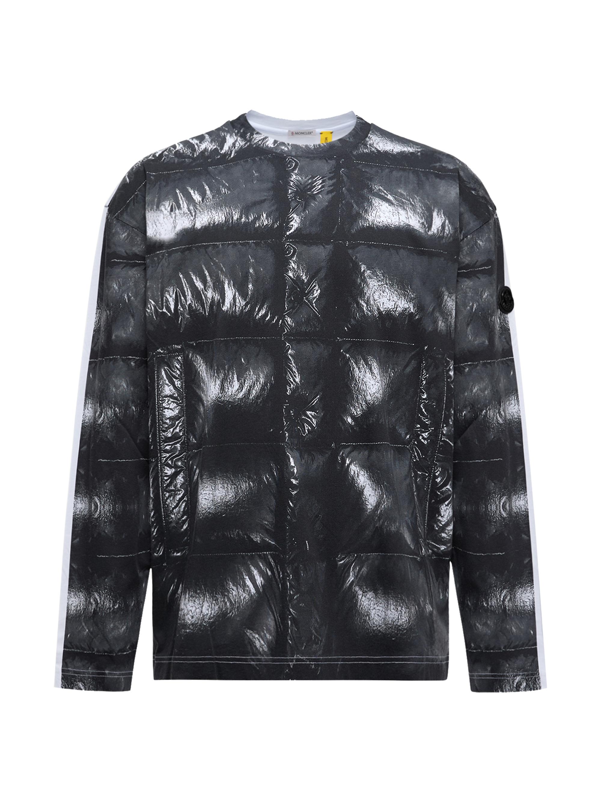 Moncler Genius Men's Moncler x A$AP Rocky Long-Sleeved Crew Neck T-Shirt in Cotton - Black