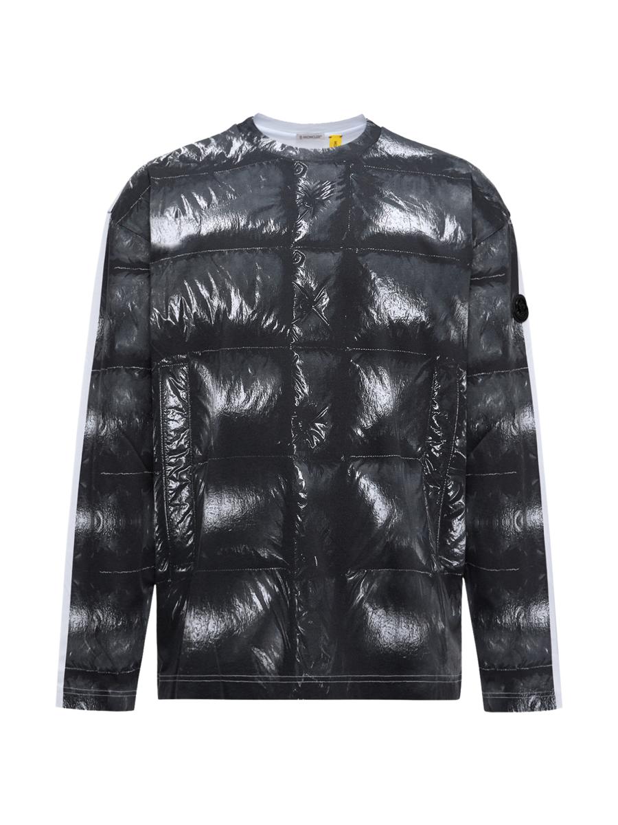 Moncler Genius Men's Moncler X A$ap Rocky Long-sleeved Crew Neck T-shirt In Cotton In Gray