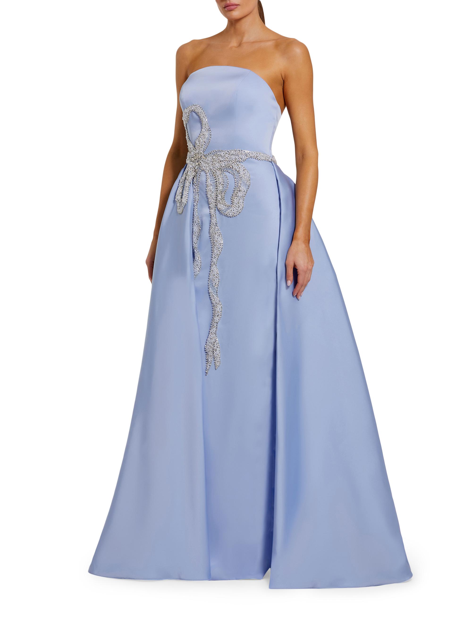 Mac Duggal Women's Evening Strapless Satin Gown - Powder Blue