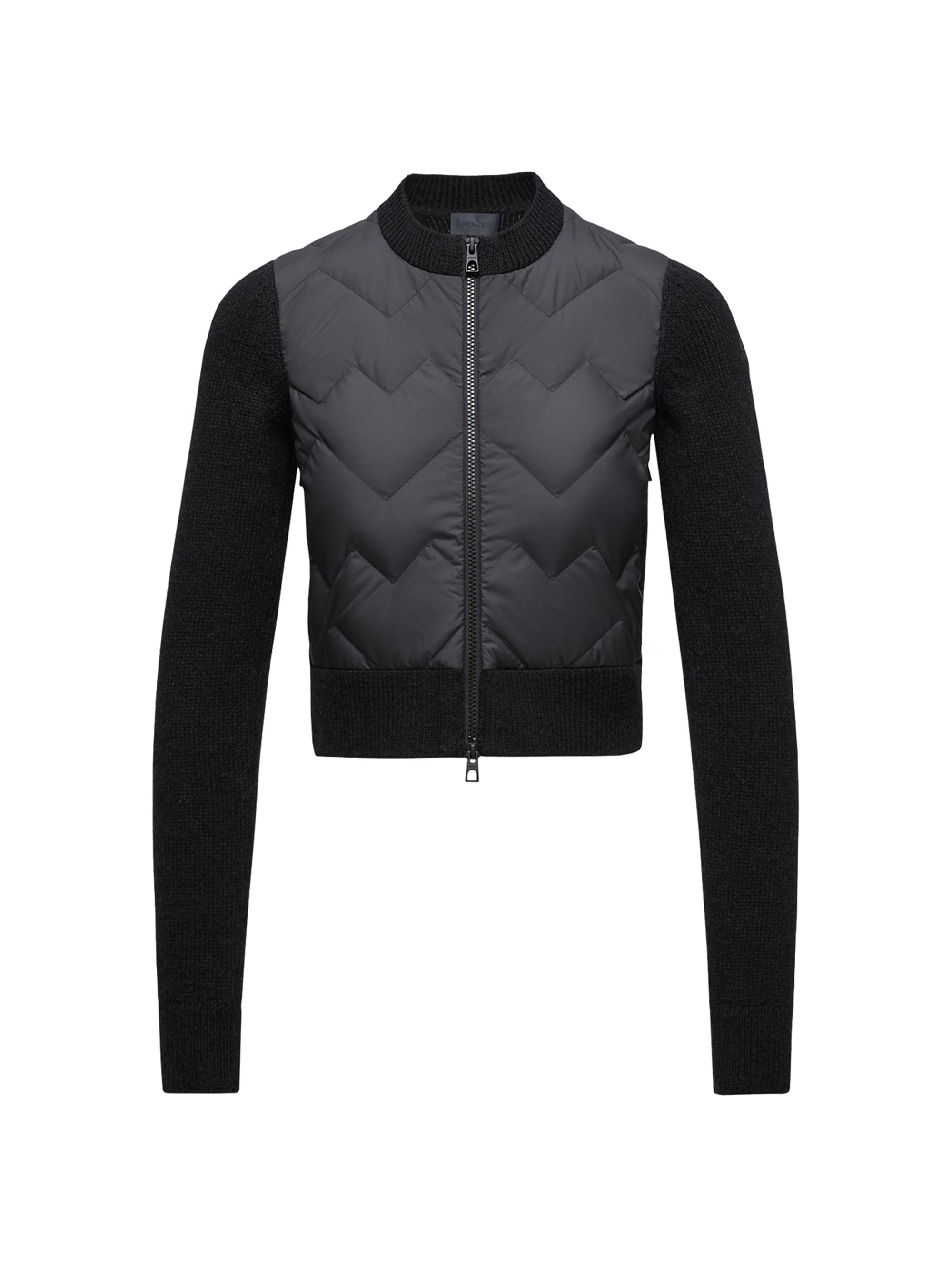 Moncler Women's Down-Filled Cardigan in Wool Blend - Black