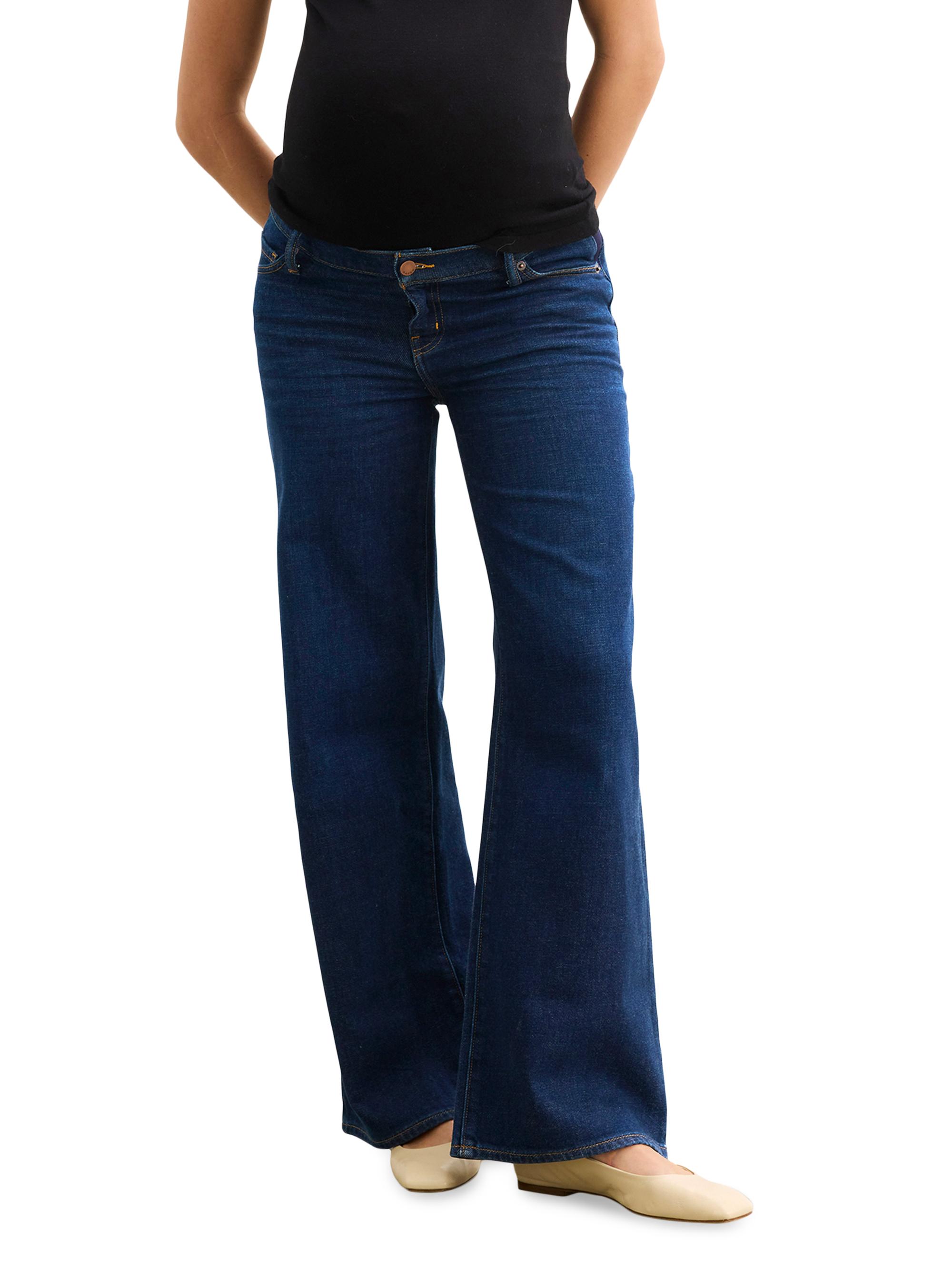 Hatch Women's The Relaxed Wide Leg Maternity Jeans - True Indigo