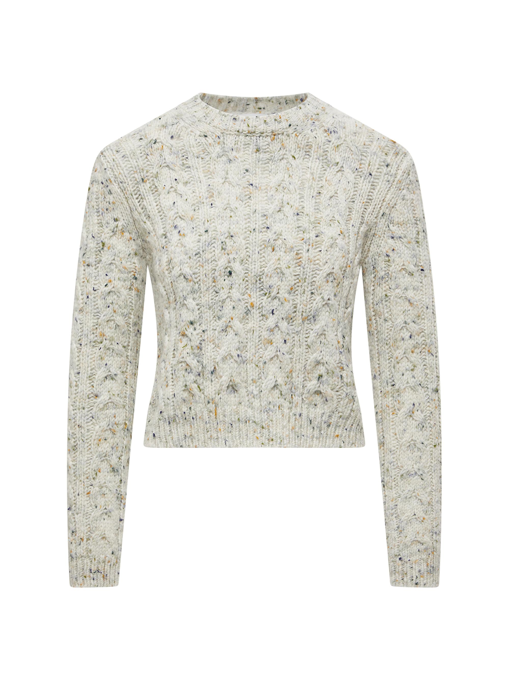 Moncler Women's Crew Neck Sweater in Wool Blend - Ice Gray