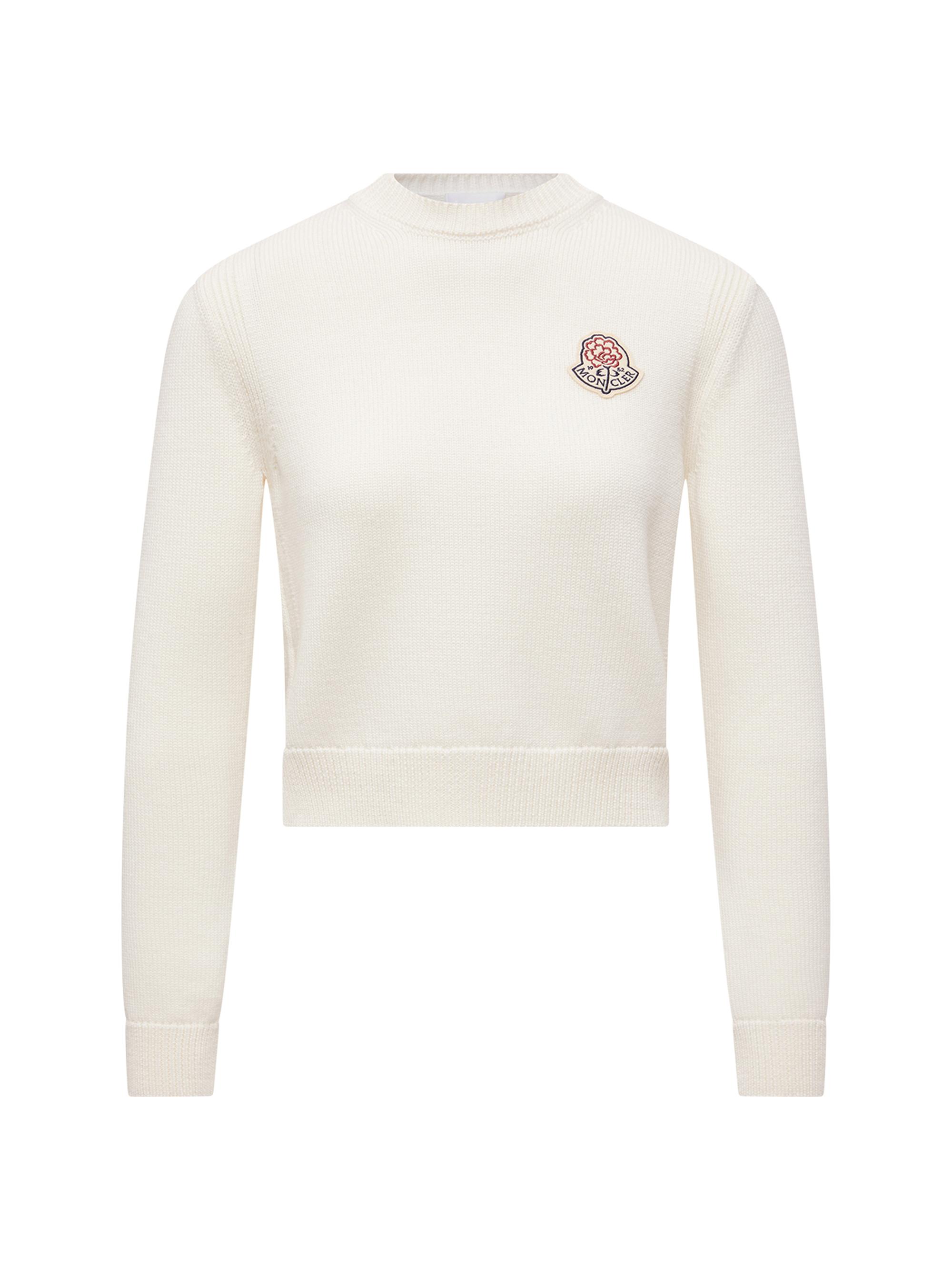 Moncler Women's Crew Neck Sweater in Wool - White