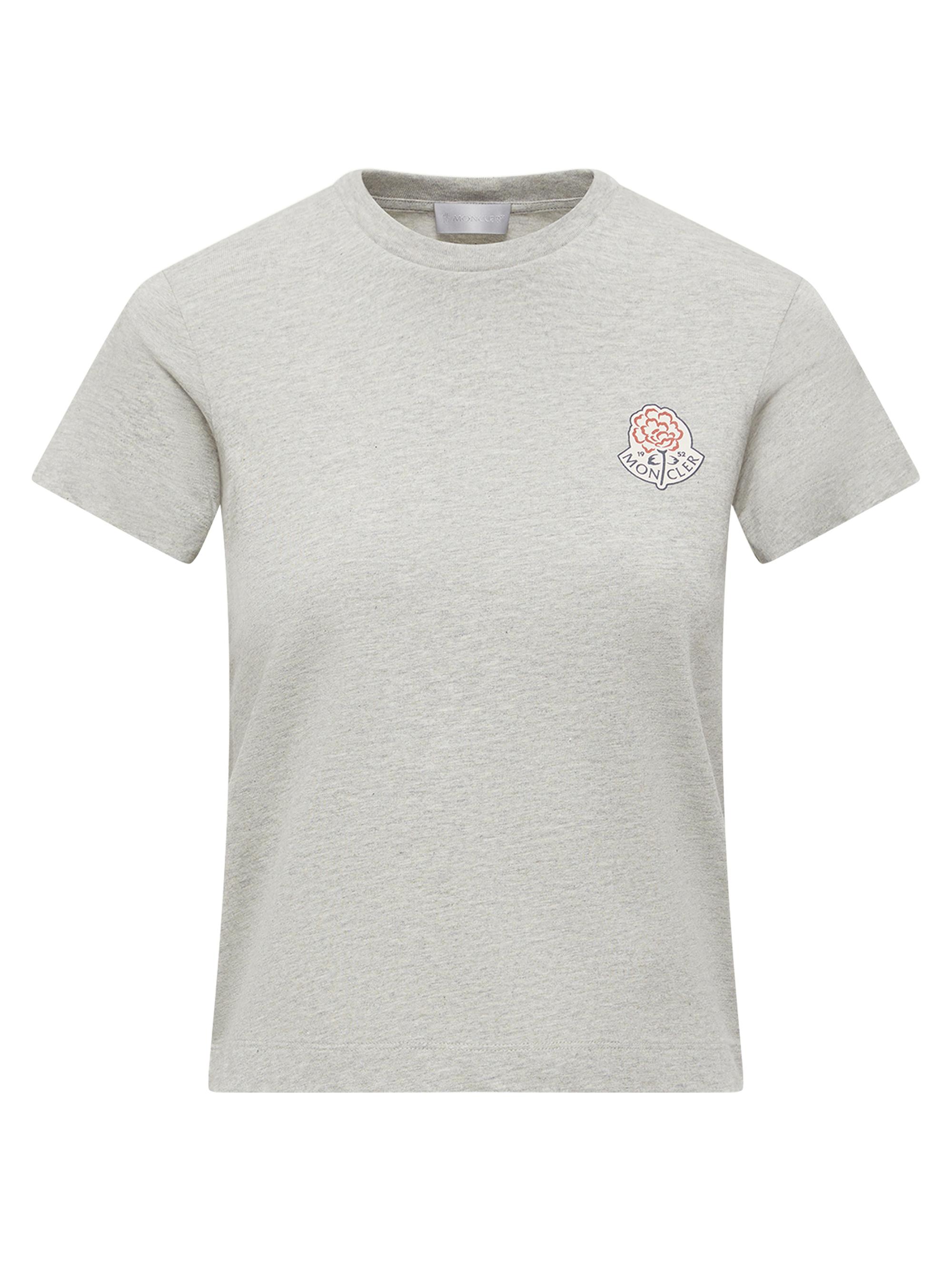 Moncler Women's Crewneck T-Shirt in Cotton - Gray