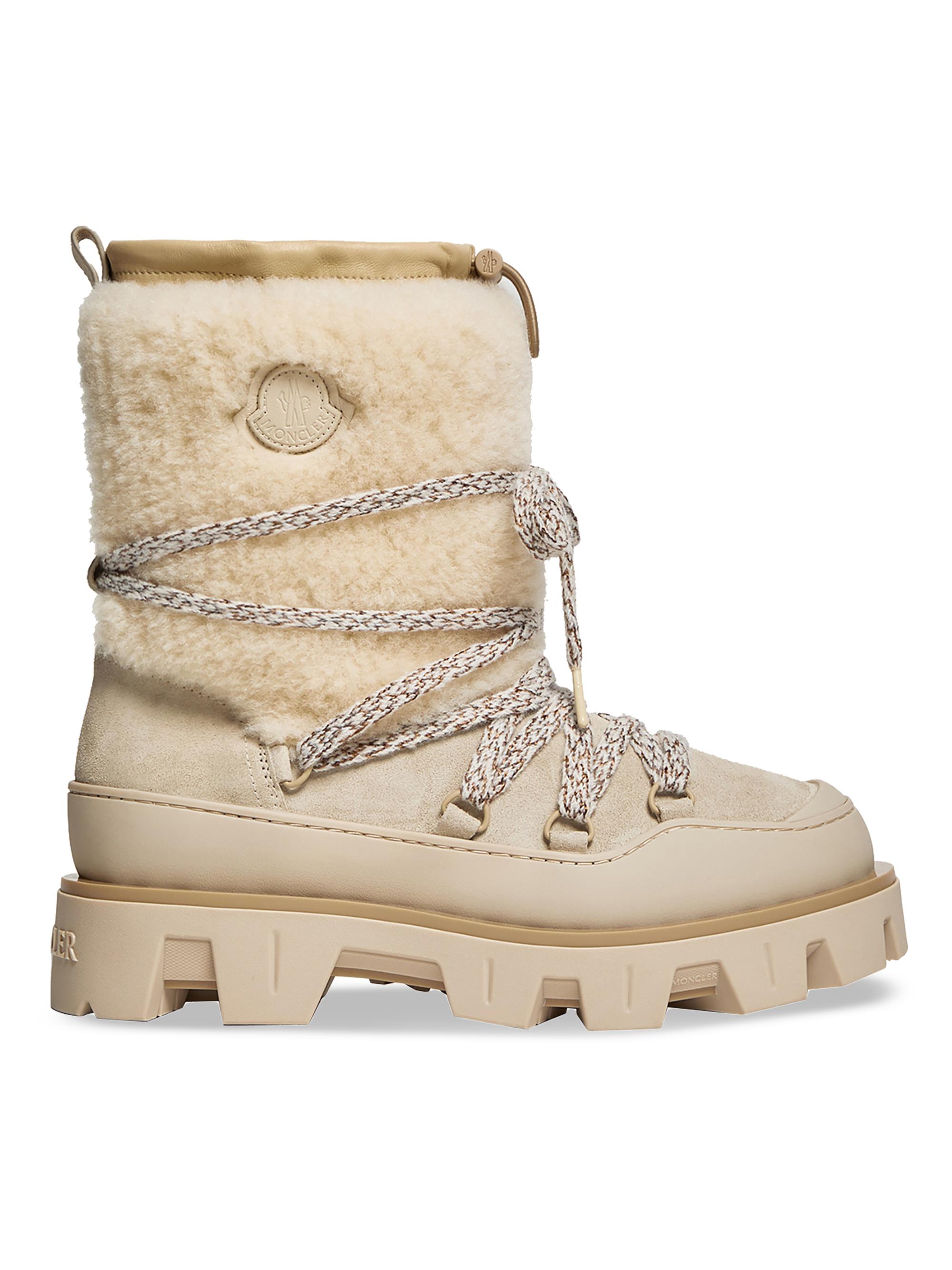 Moncler Peak Après Boots in Suede and Shearling | Saks Fifth Avenue