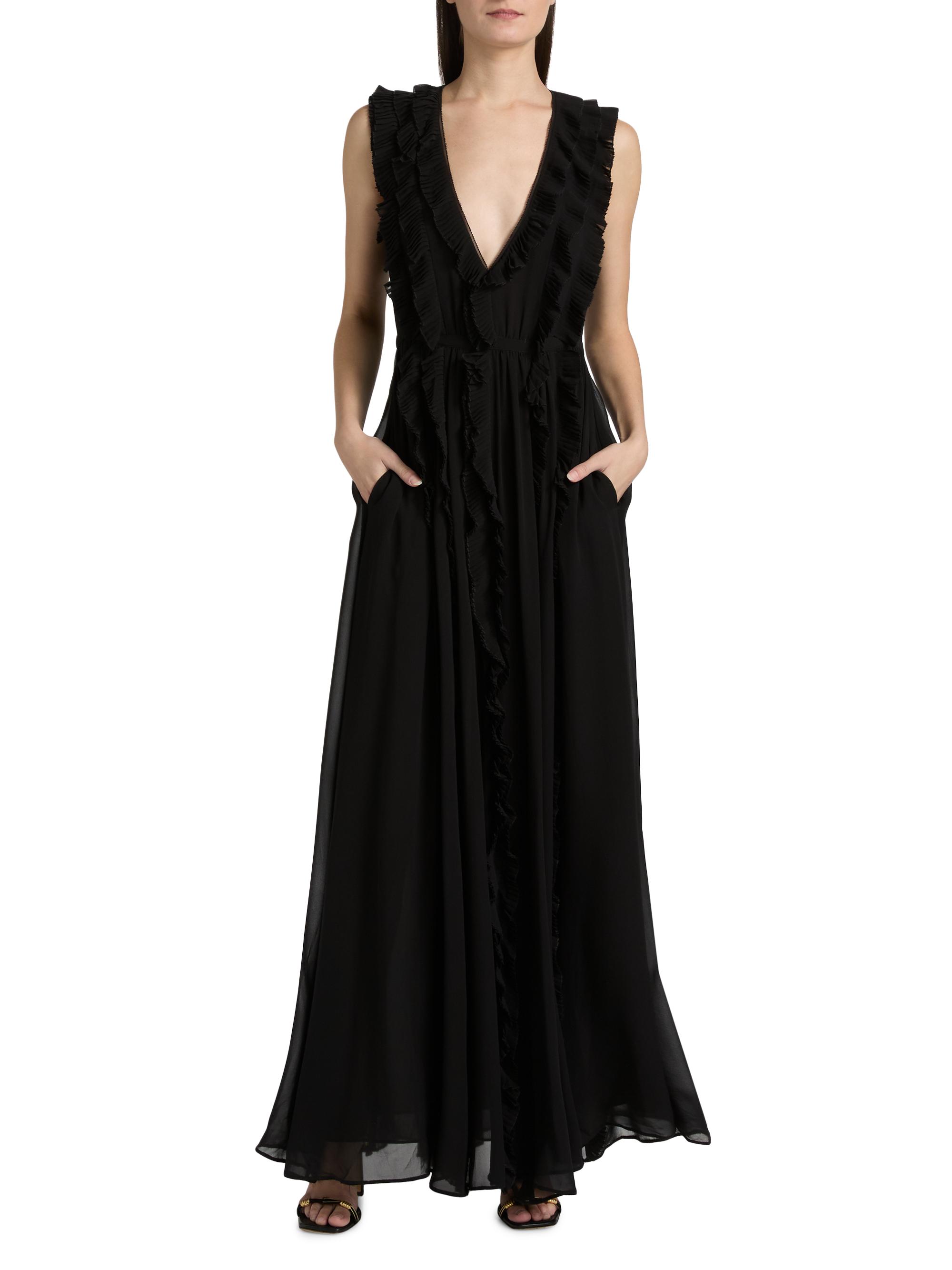 Ulla Johnson Aida Silk Cascading Ruffle Gown | Saks Fifth Avenue