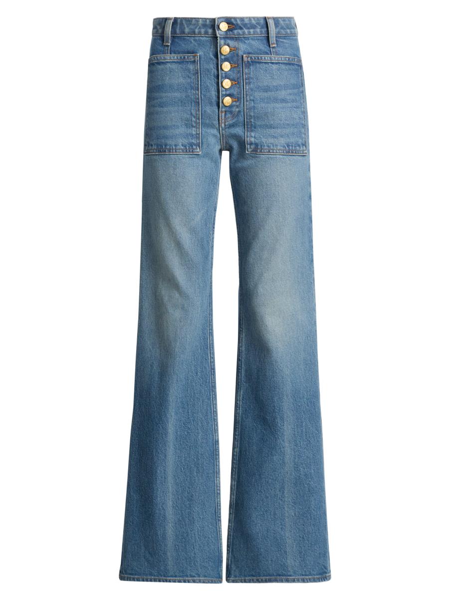 Ulla Johnson Women's Stretch Lou Kick Flared Jeans In Blue