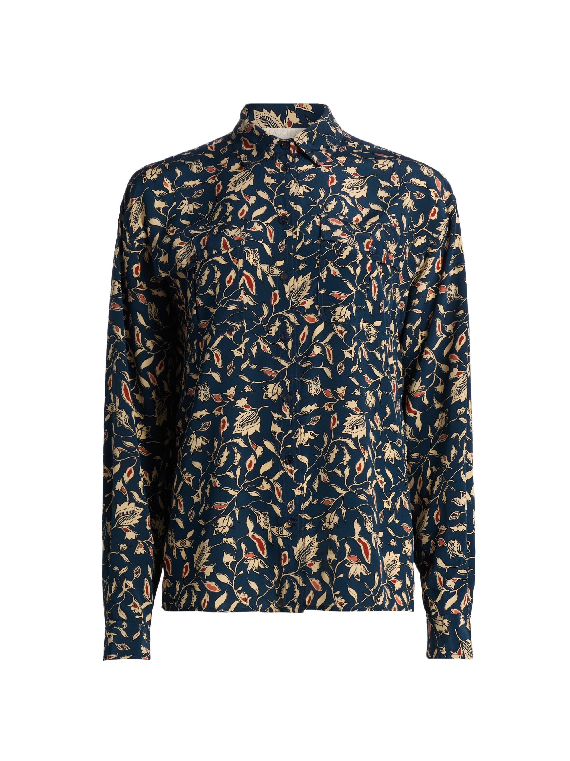 Ulla Johnson Women's Soren Printed Silk Shirt - Midnight Garden