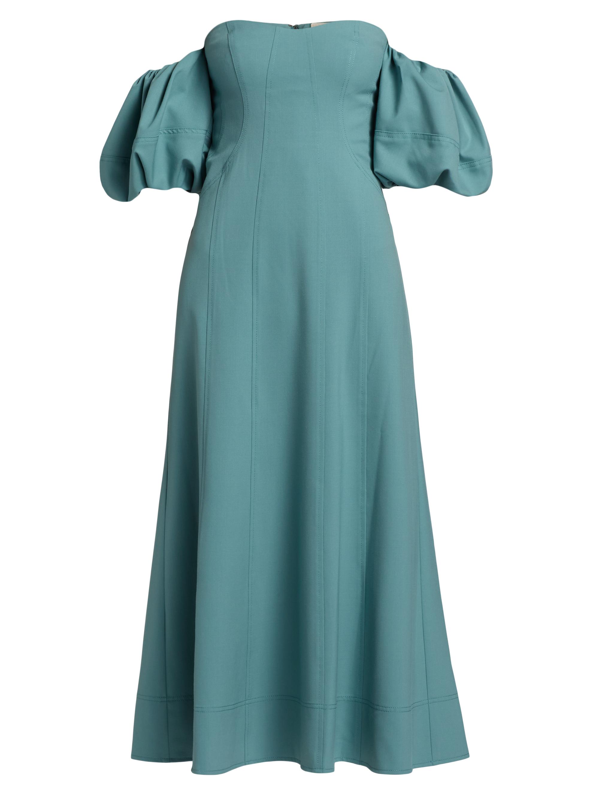 Ulla Johnson Women's Ninia Off-the-Shoulder Midi-Dress - Ocean