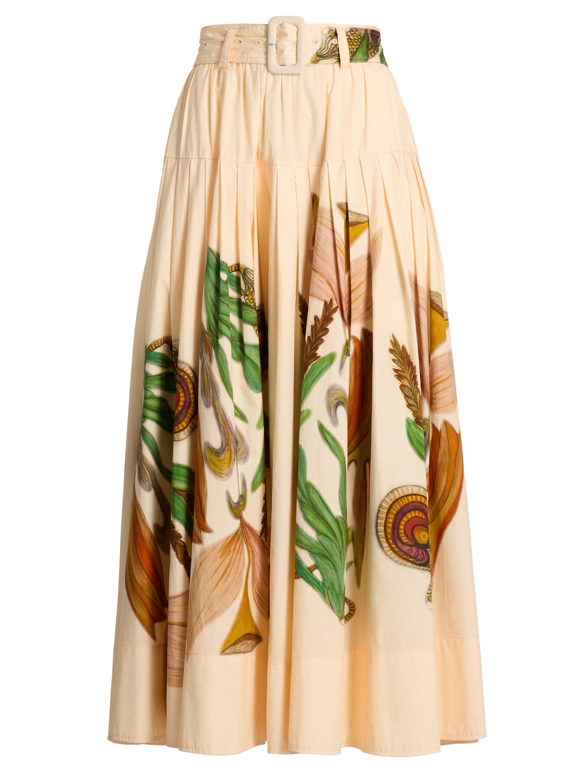 Ulla Johnson Women's Anna Zemankova Filigree Belted Midi-Skirt - Inner Nature