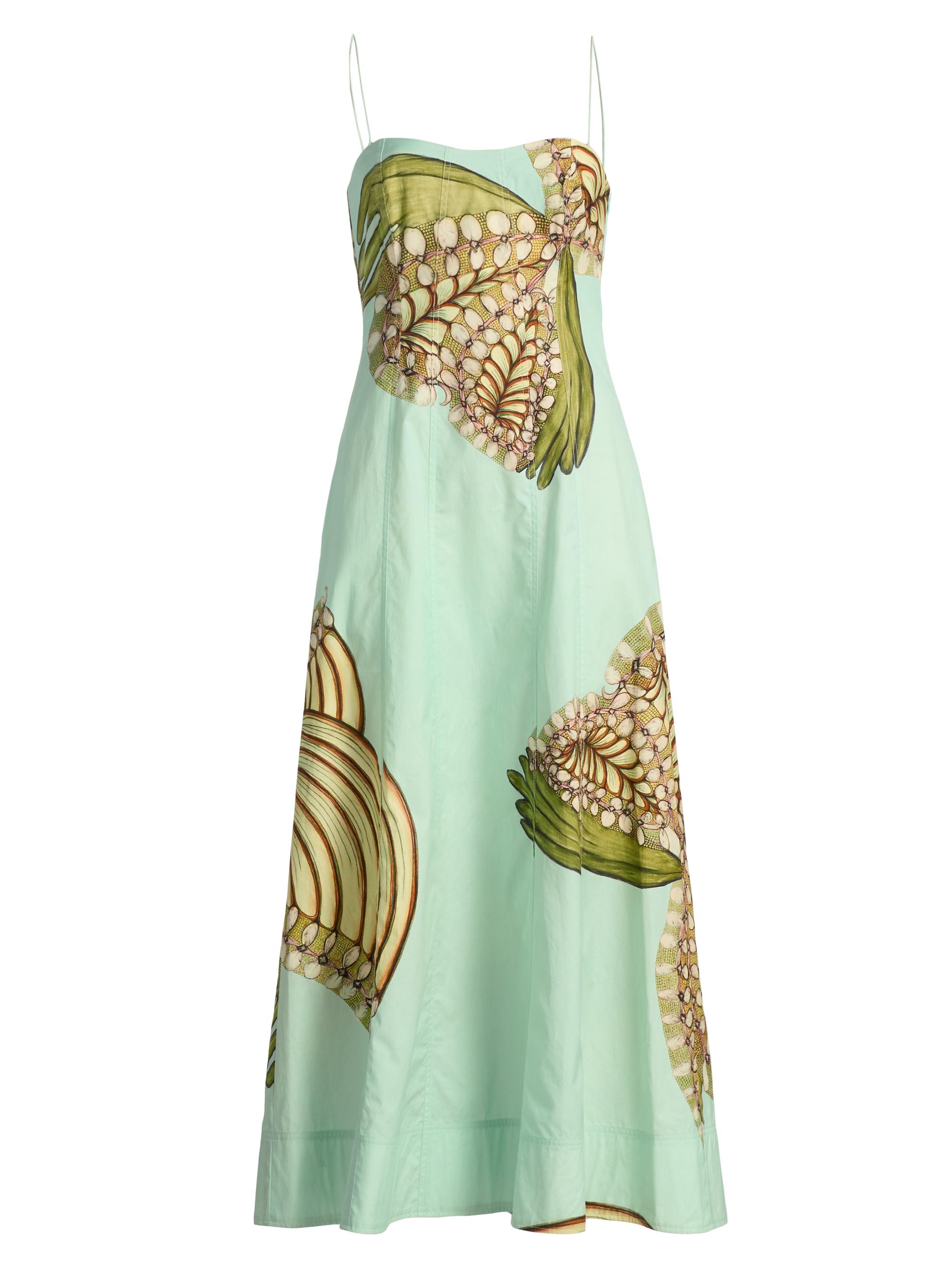 Ulla Johnson Women's Anna Zemankova Vesela Printed Cotton Cami Midi-Dress - Water Blossoms