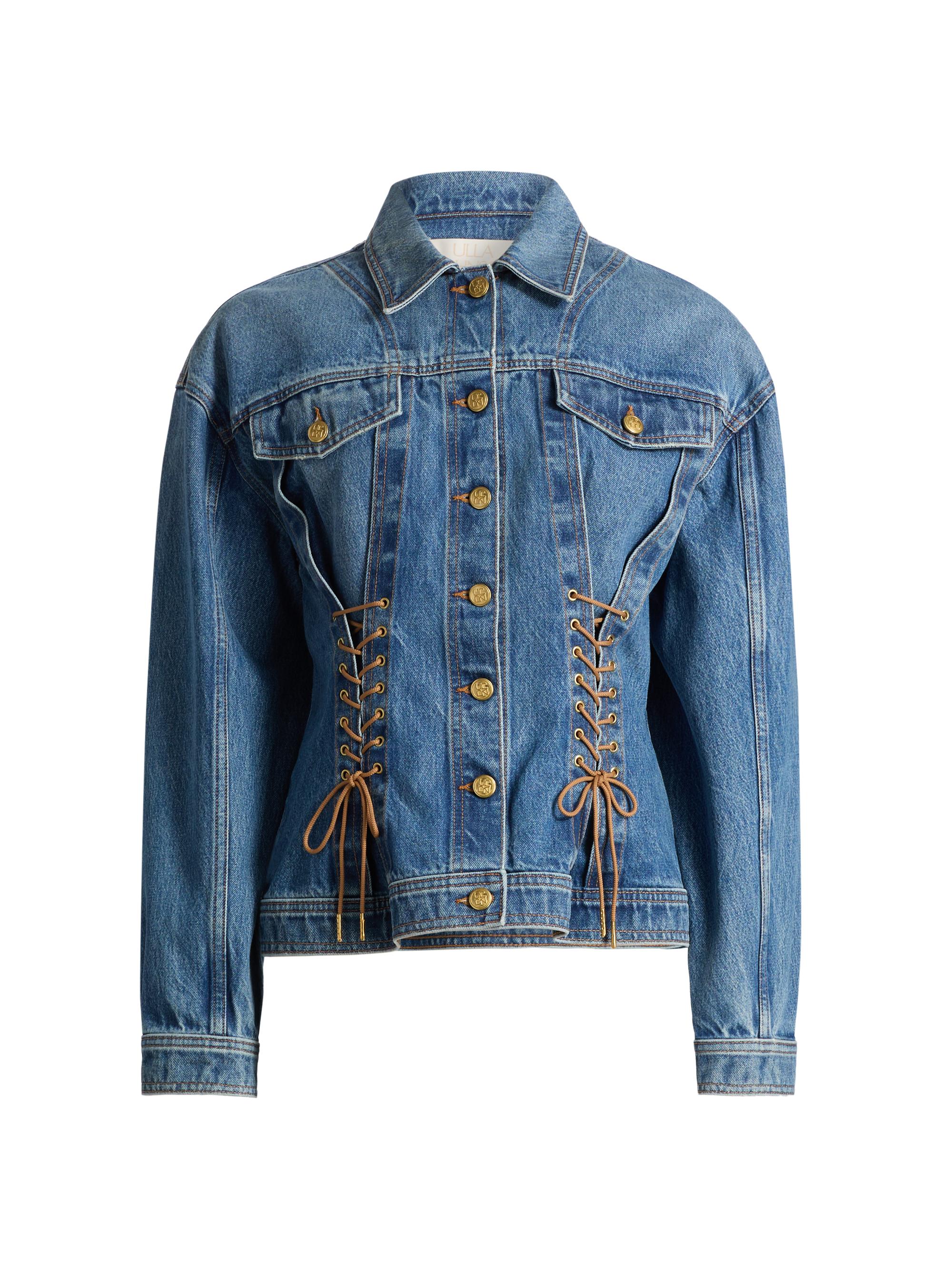Ulla Johnson Women's The Noemi Lace-Up Denim Jacket - Danube