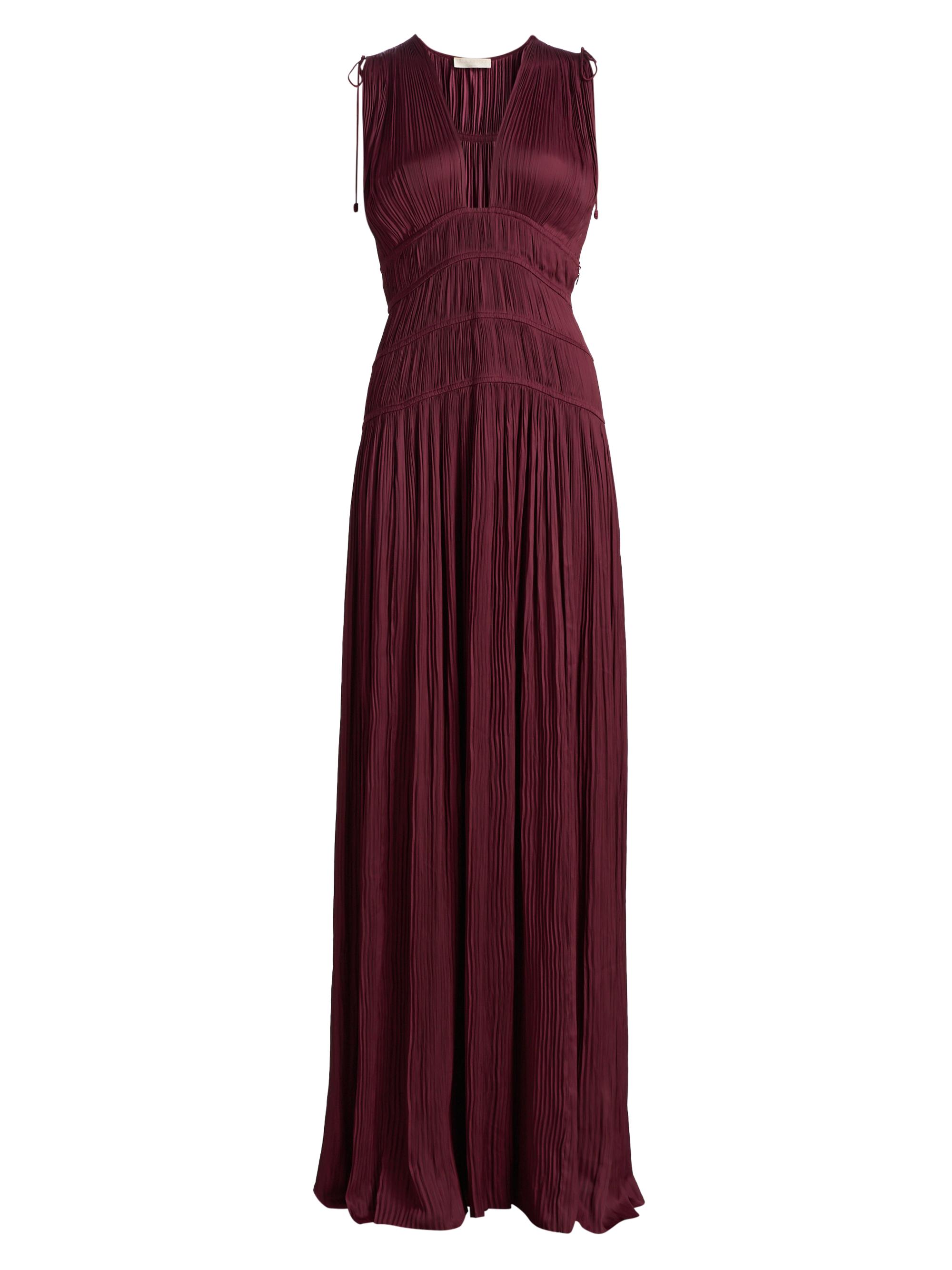 Ulla Johnson Women's Tasneem Pleated Satin Gown - Claret