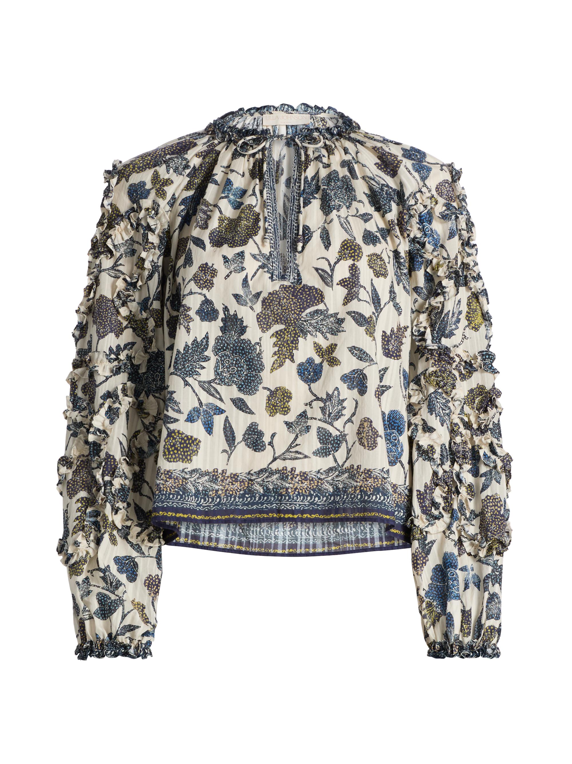 Azrou Printed Ruffled Blouse