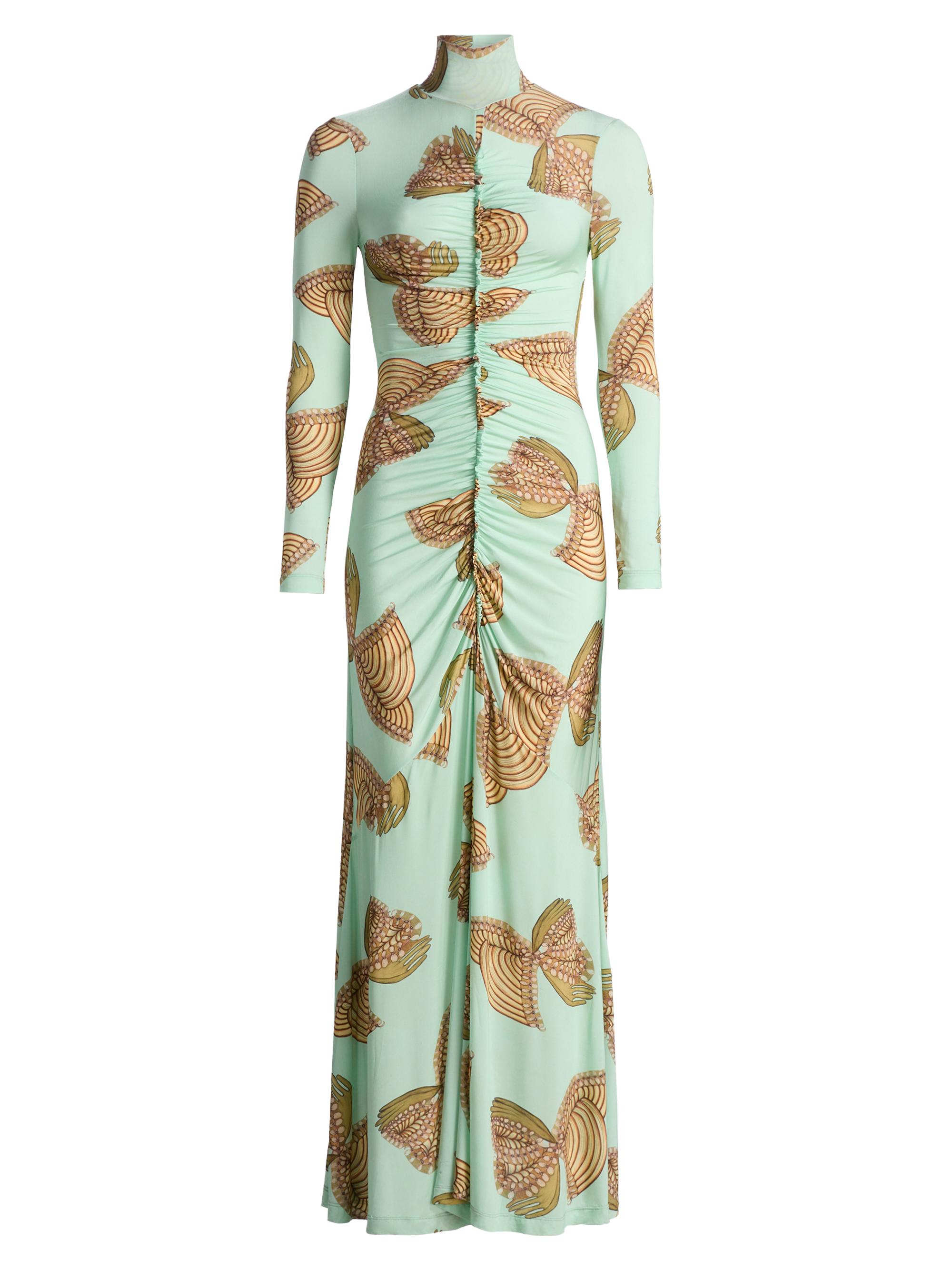 Ulla Johnson Women's Anna Zemankova Ida Printed Ruched Maxi Dress - Water Blossoms