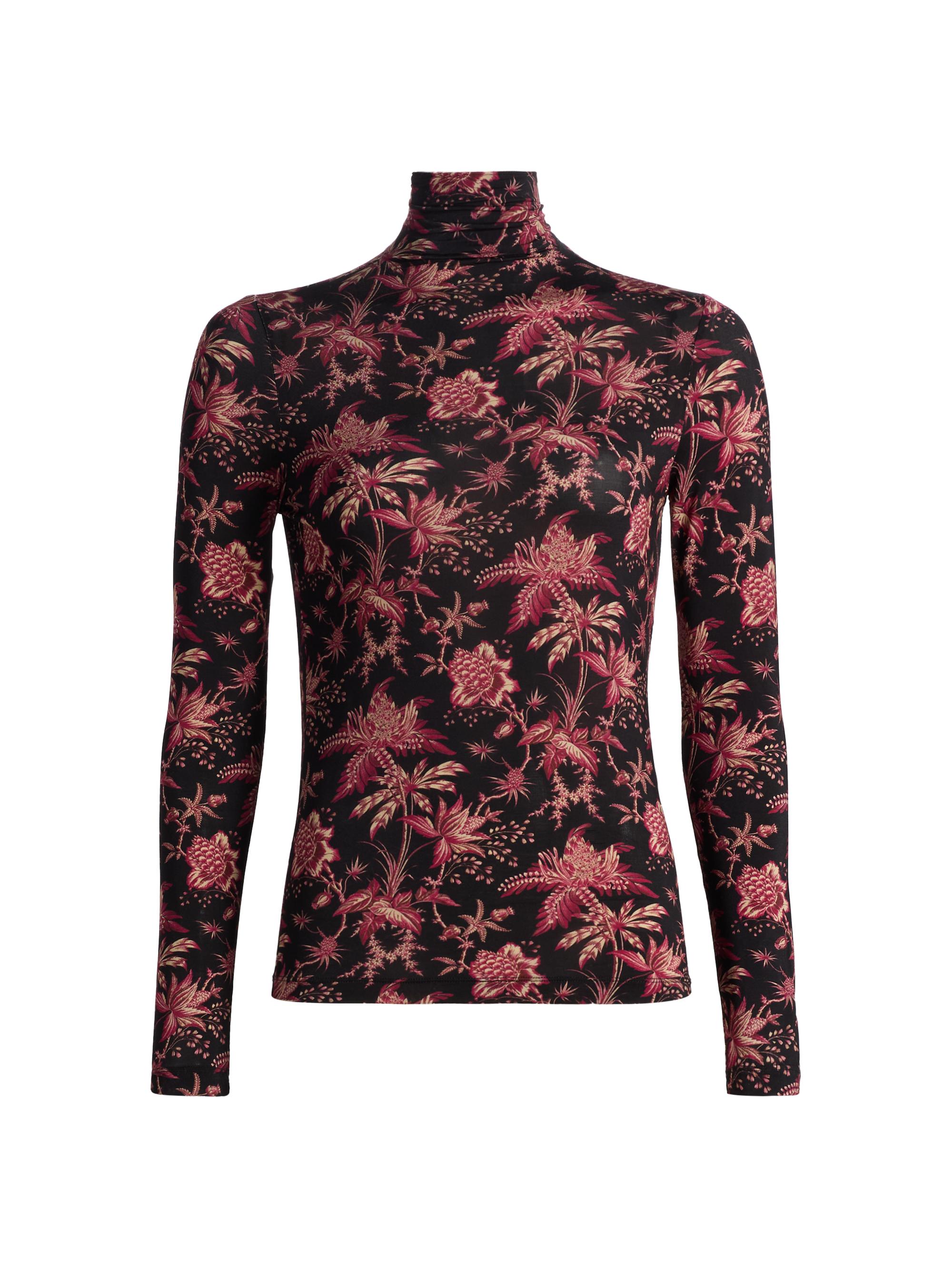 Ulla Johnson Women's Aurelia Floral Turtleneck Top - Midnight Lily