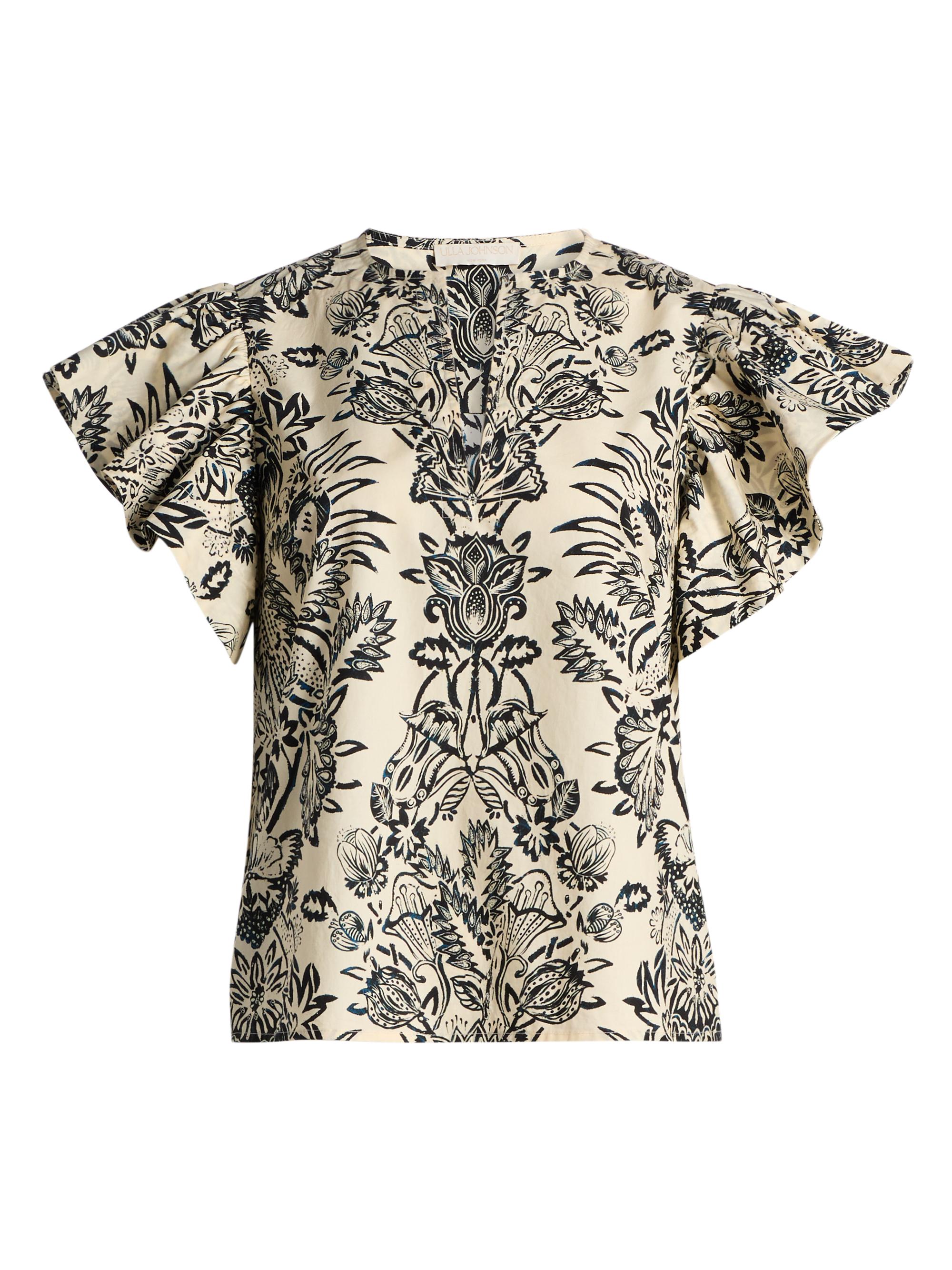 Ulla Johnson Women's Severine Printed Cotton Top -  Flora