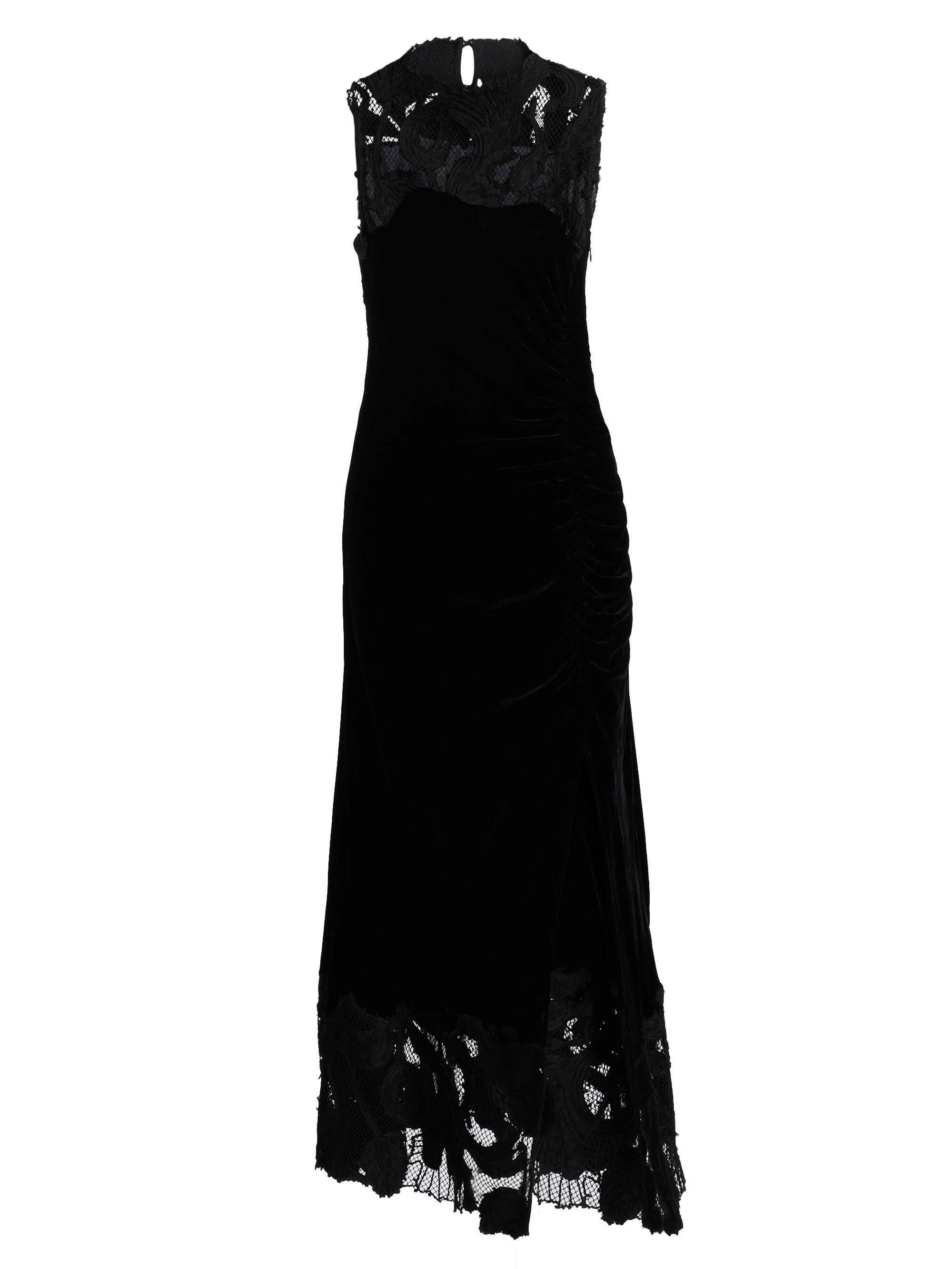 Ulla Johnson Women's Rosaria Embroidered Velvet Midi-Dress - Noir