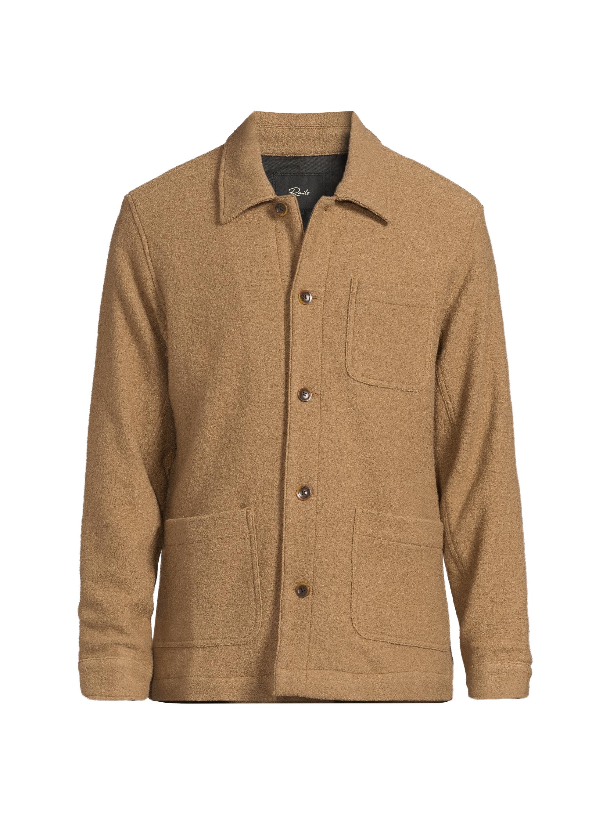 Rails Men's Pascal Bouclé Wool-Blend Shirt Jacket - Light Brown Boucle