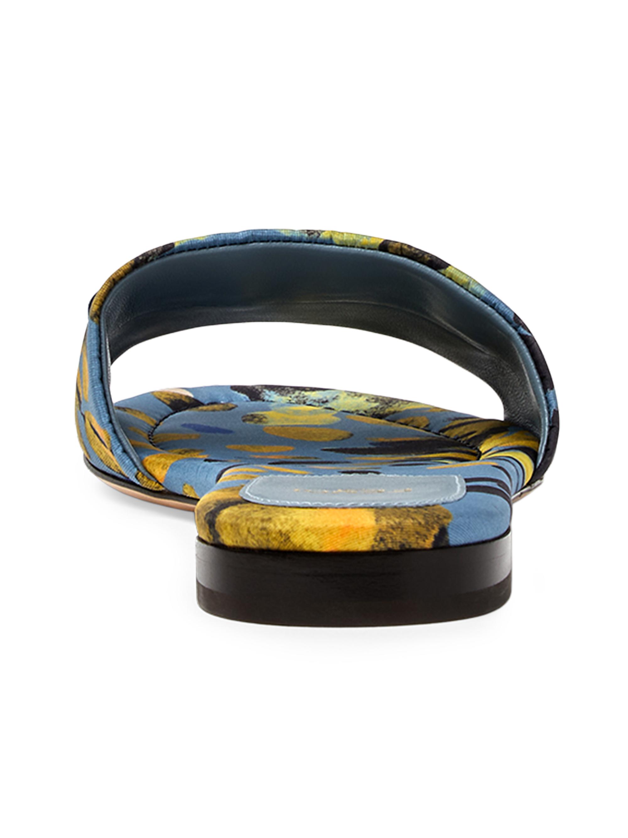 Fendi Logo Silk Slide Sandals | Saks Fifth Avenue