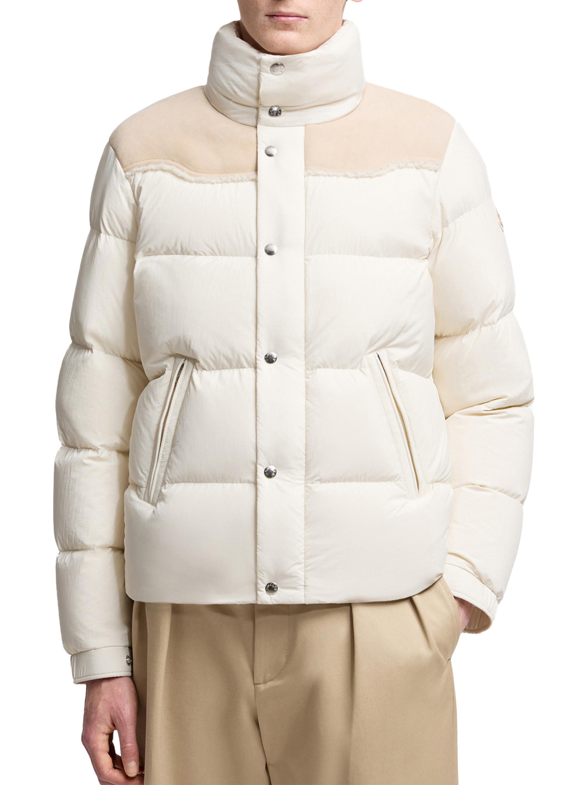 Moncler Verine Puffer Jacket with Suede Trim | Saks Fifth Avenue