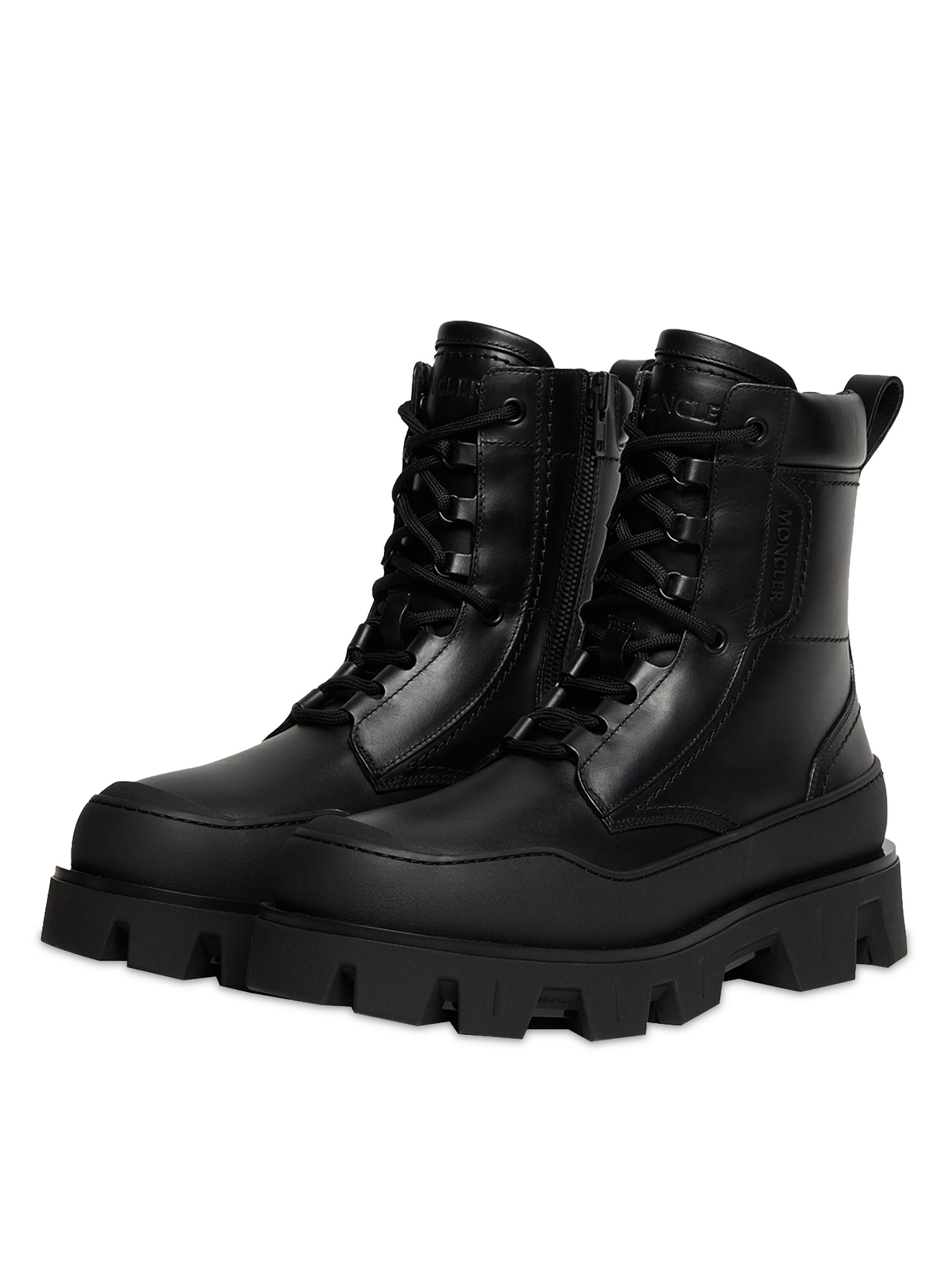 Moncler Peak Path Boots in Leather | Saks Fifth Avenue