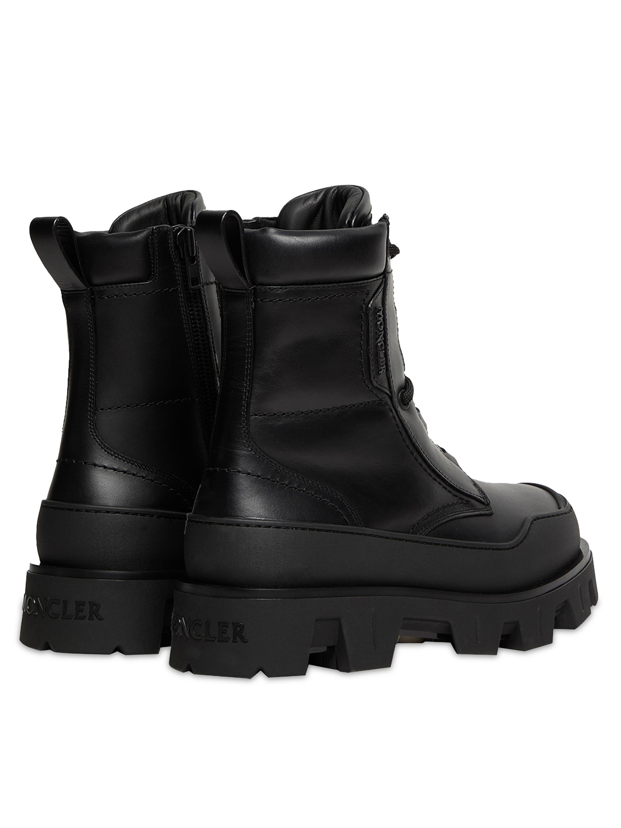 Moncler Peak Path Boots in Leather | Saks Fifth Avenue