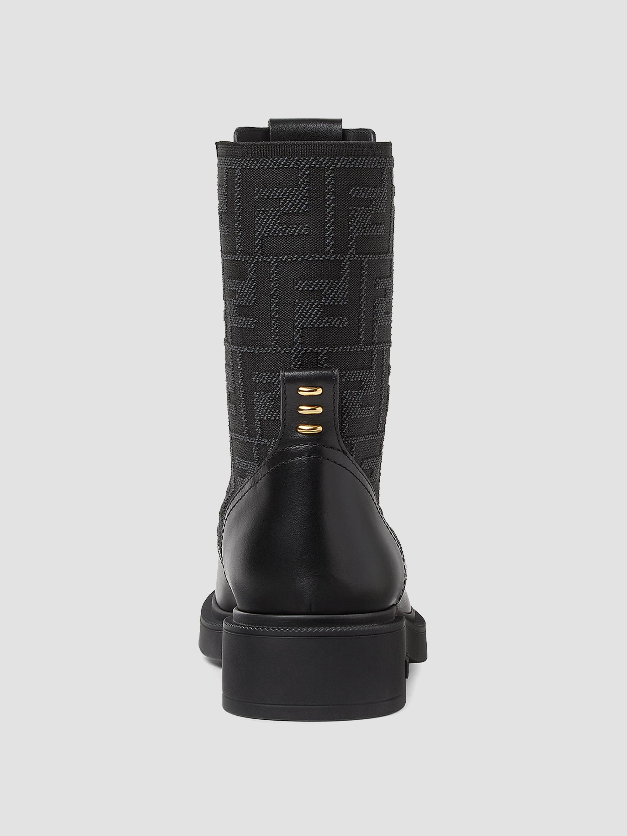 Fendi Filo Logo Leather Combat Boots | Saks Fifth Avenue display picture 3