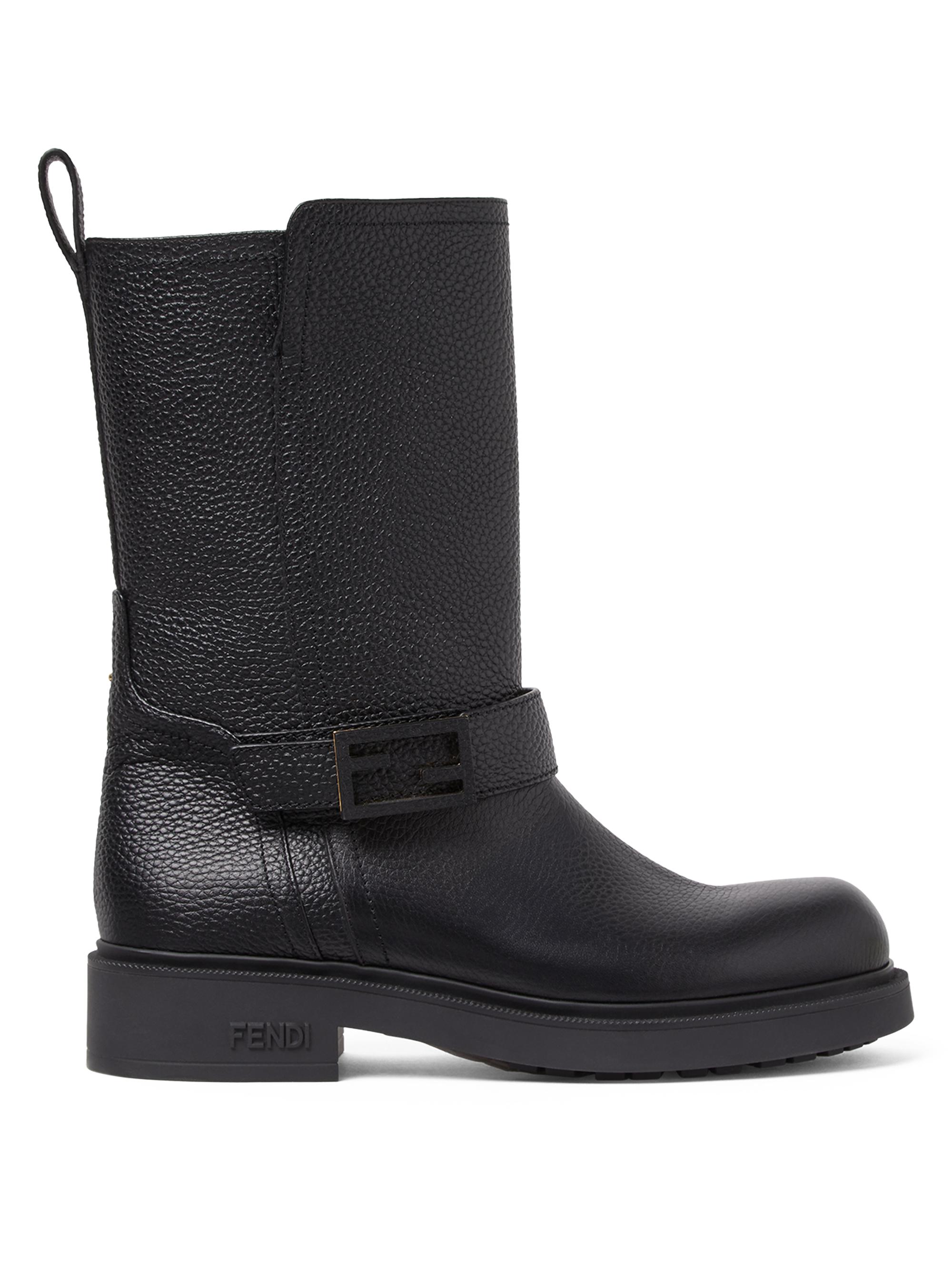 Fendi Rockoko Leather & Knit Combat Boots | Saks Fifth Avenue